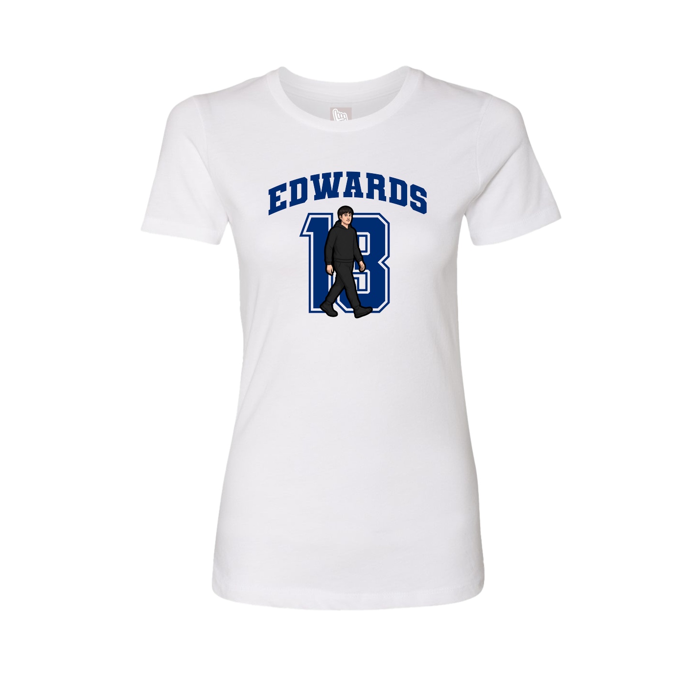 Fitted Women's Tee — Number in White