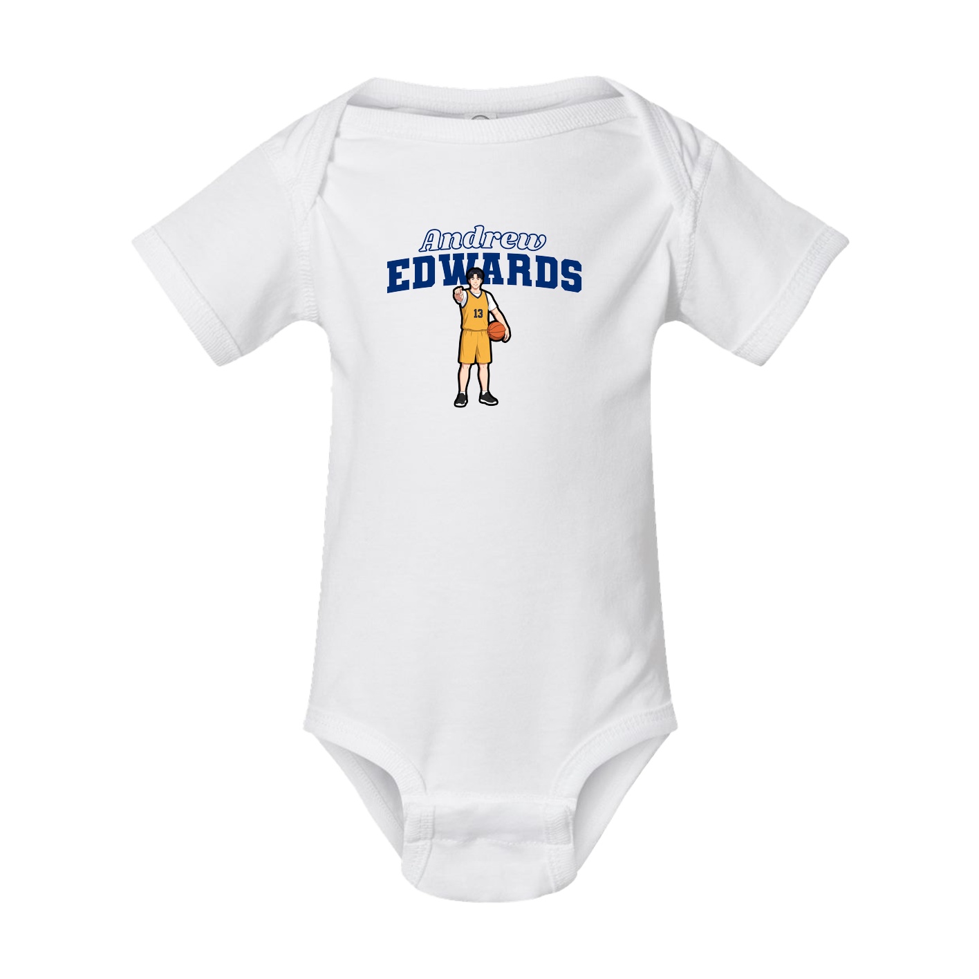 Baby Onesie — Name Arch in White