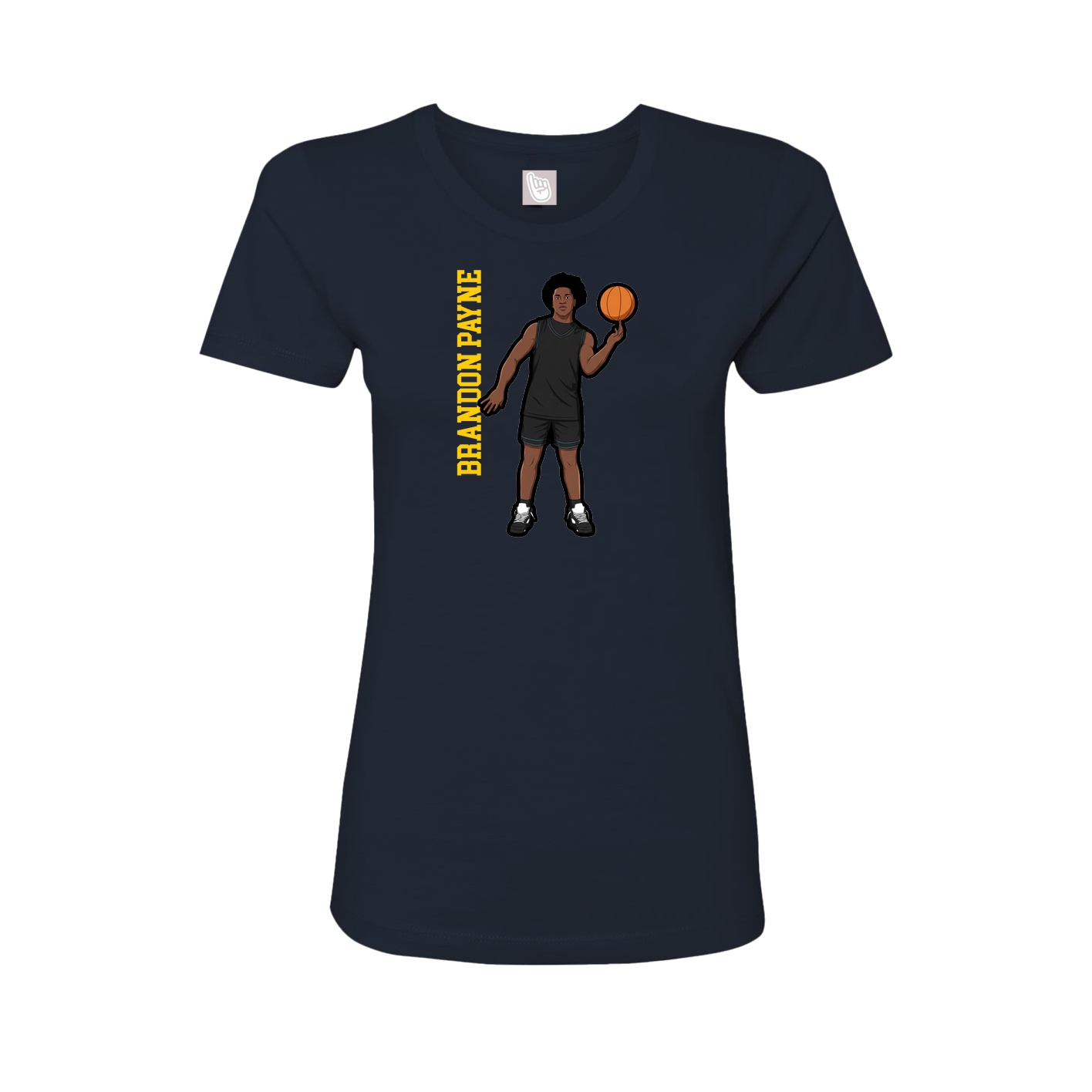 Fitted Women's Tee — Name Vertical in Navy