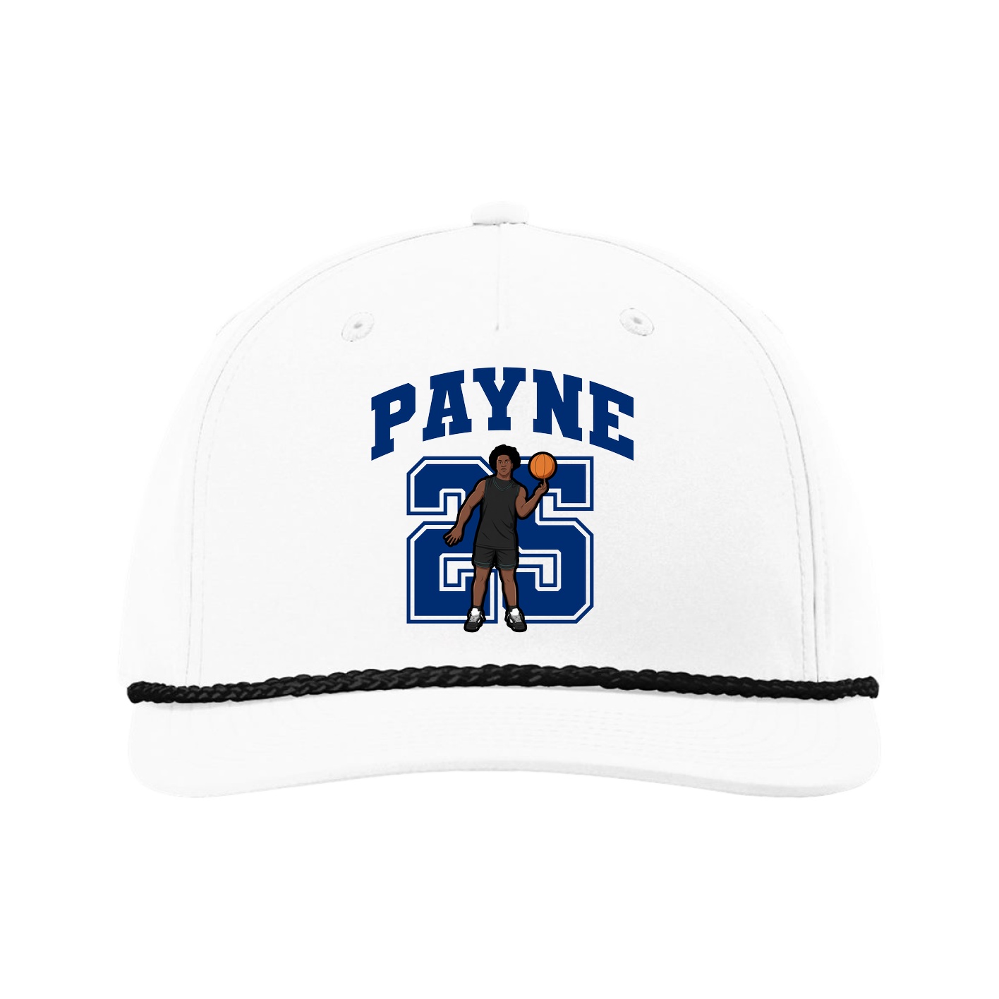 Five-Panel Classic Rope Cap — Number in White