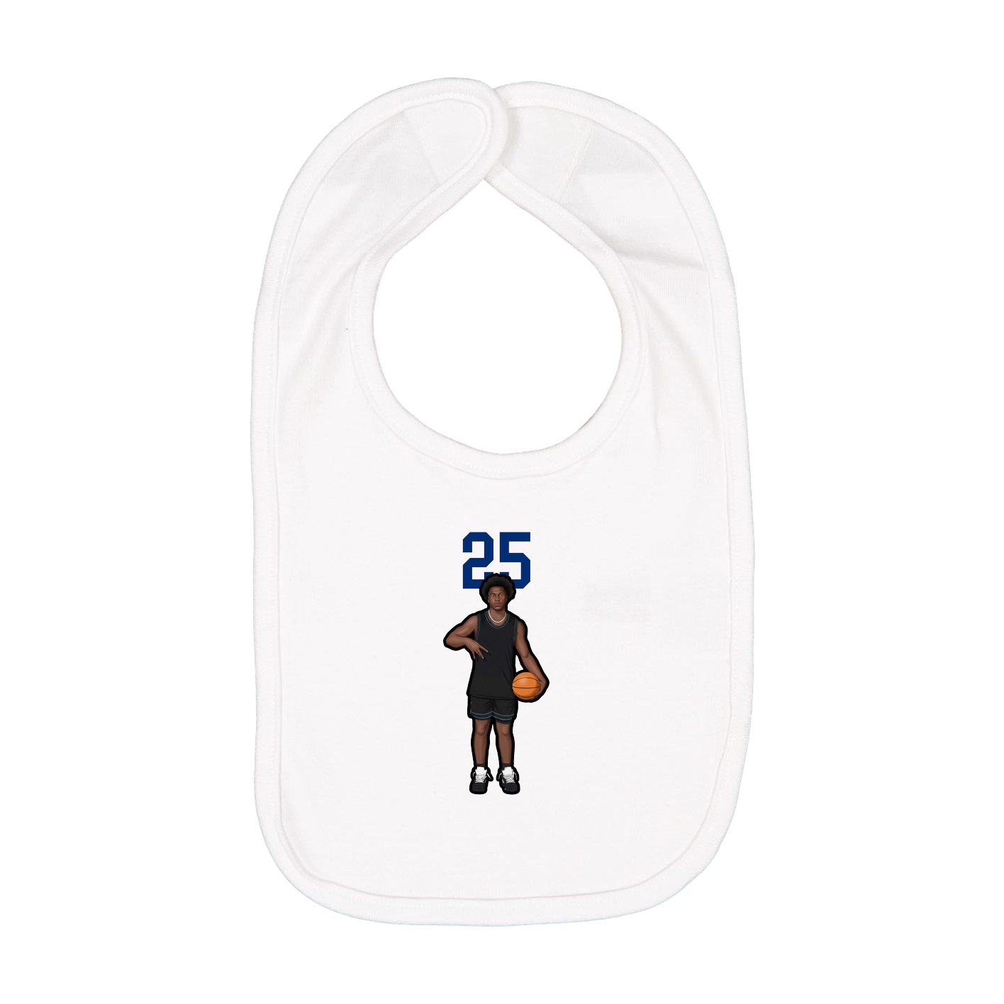Infant Bib — Number Top in White