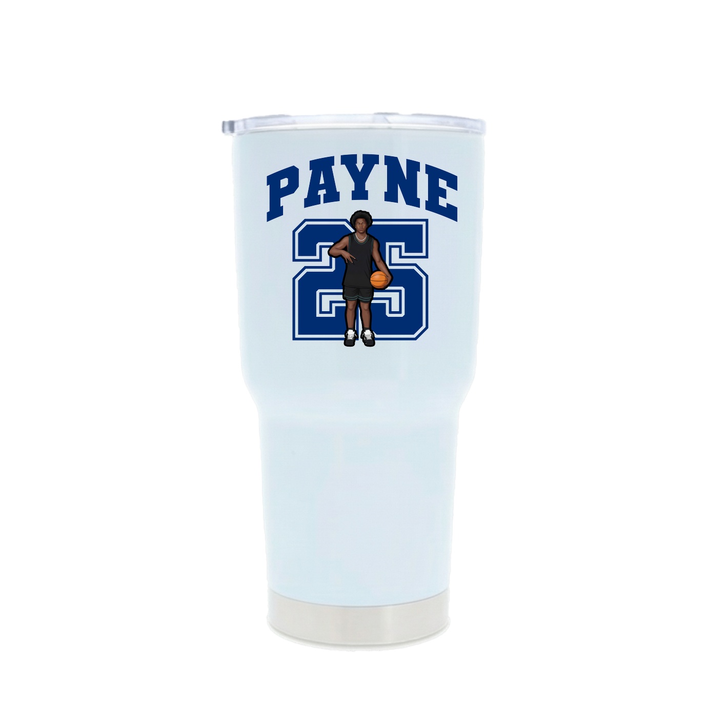 30oz Stainless Steel Tumbler — Number in White