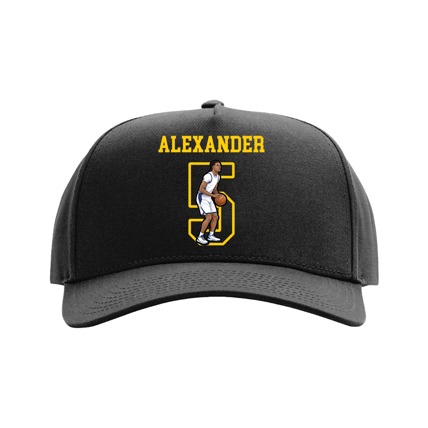 Full Fabric Five-Panel Champ Cap — Shirsey in Black