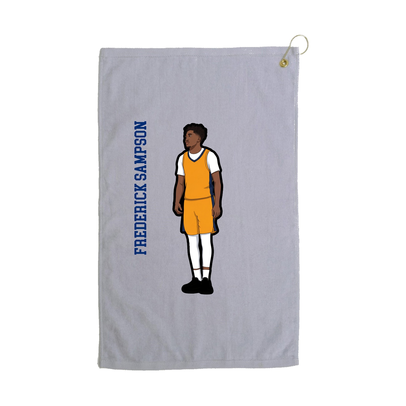 Golf Towel — Name Vertical in Grey