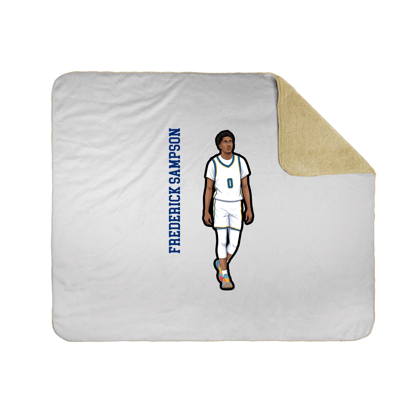 Throw Blanket — Name Vertical in White