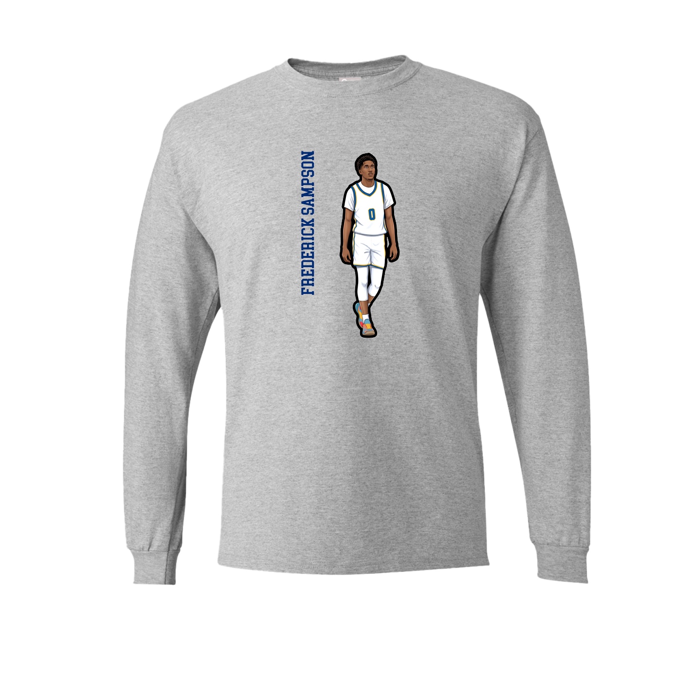 Long Sleeve Tee — Name Vertical in Grey