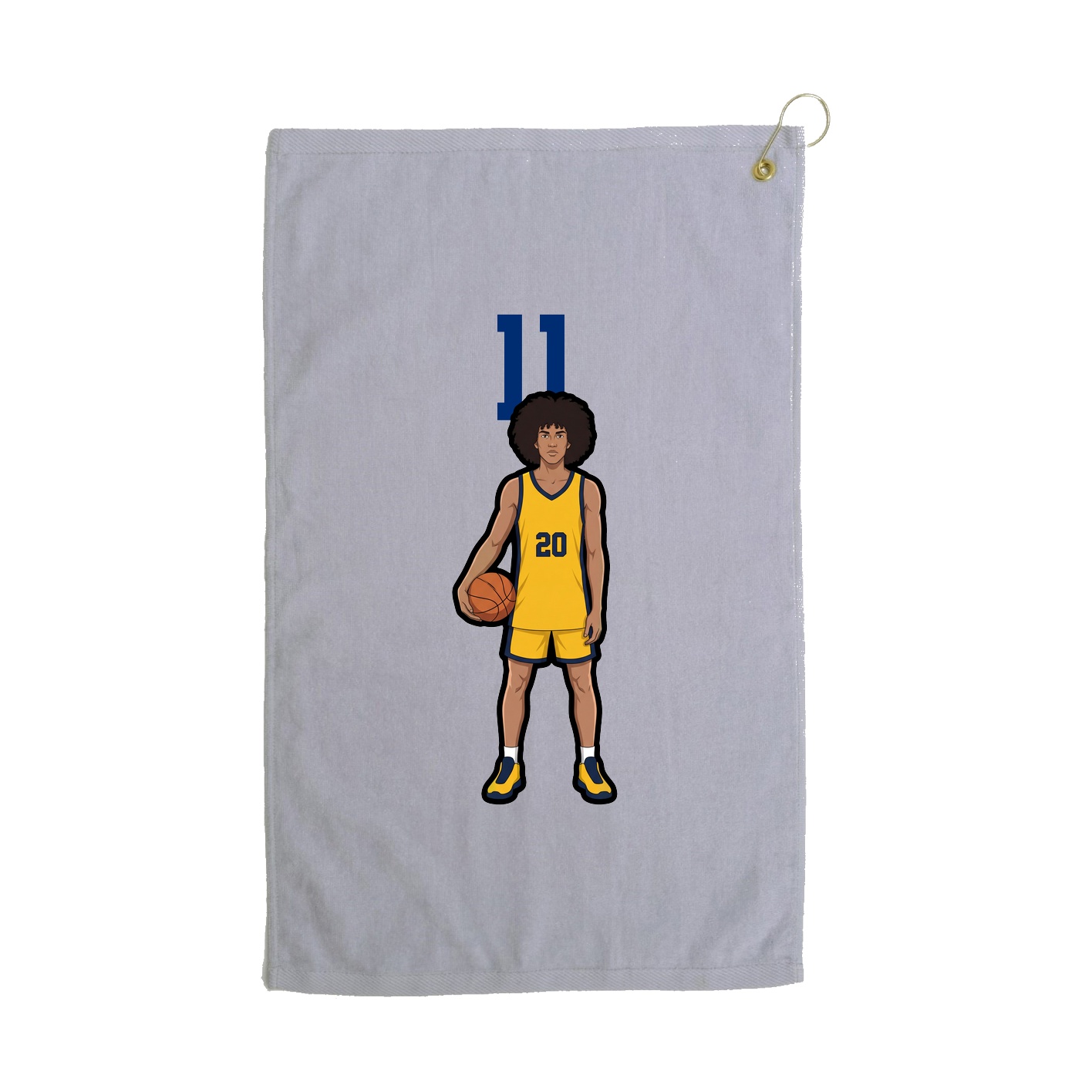 Golf Towel — Number Top in Grey