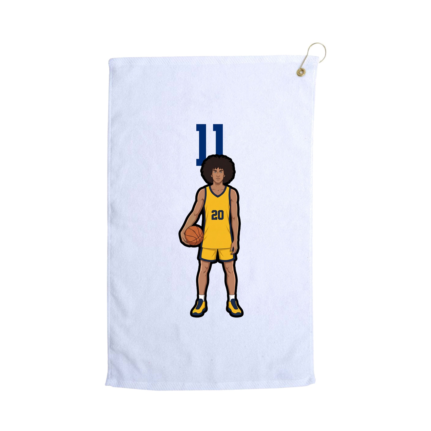 Golf Towel — Number Top in White