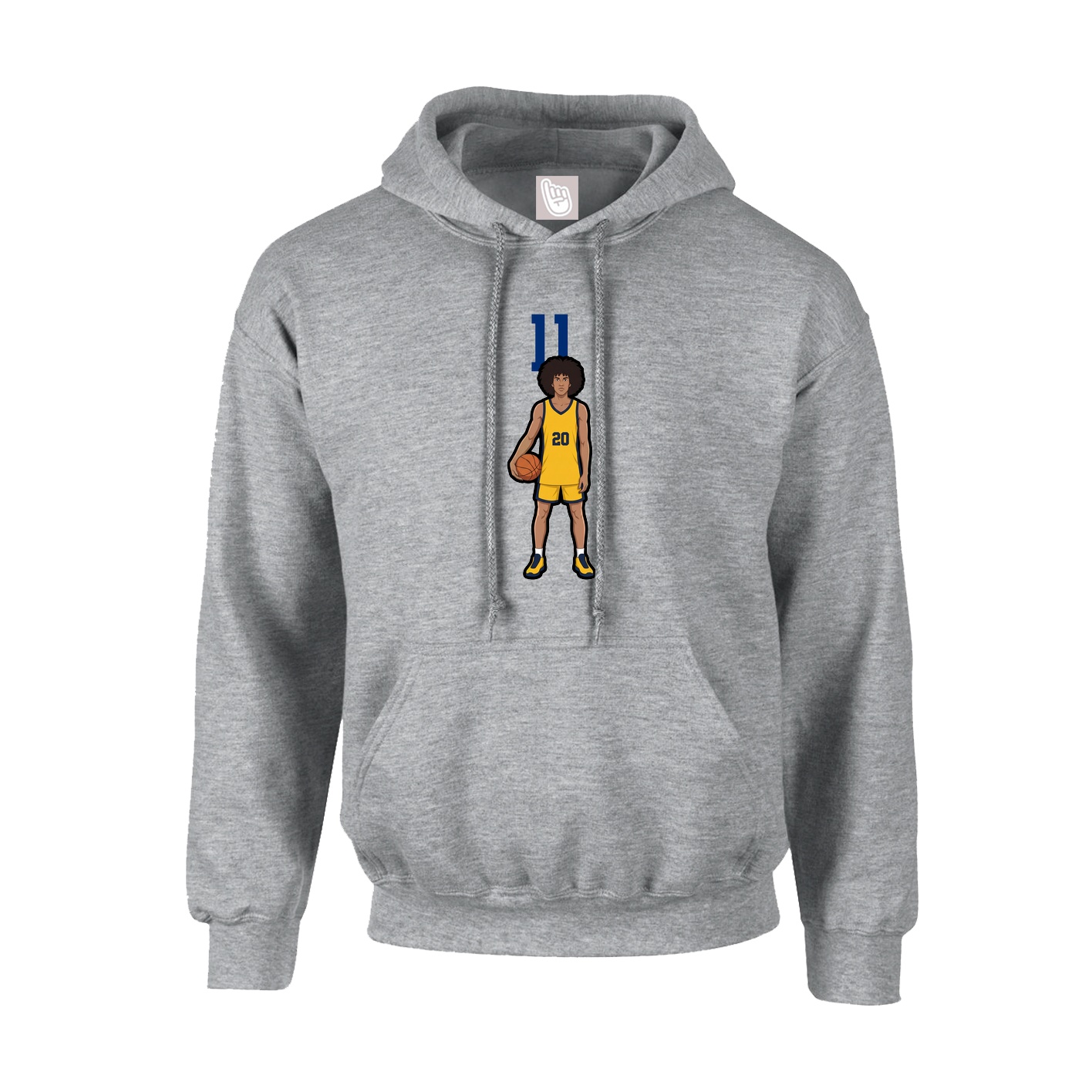 Hoodie — Number Top in Grey