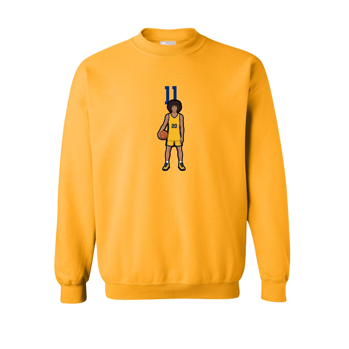 Fleece Crew — Number Top in Gold