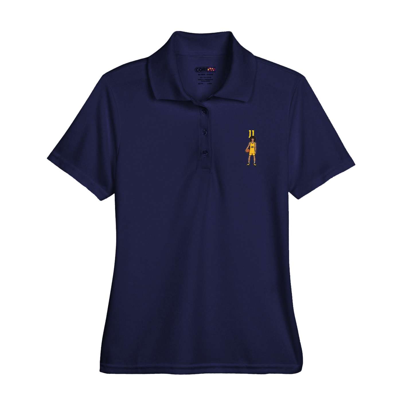 Womens Performance Polo — Number Top in Navy