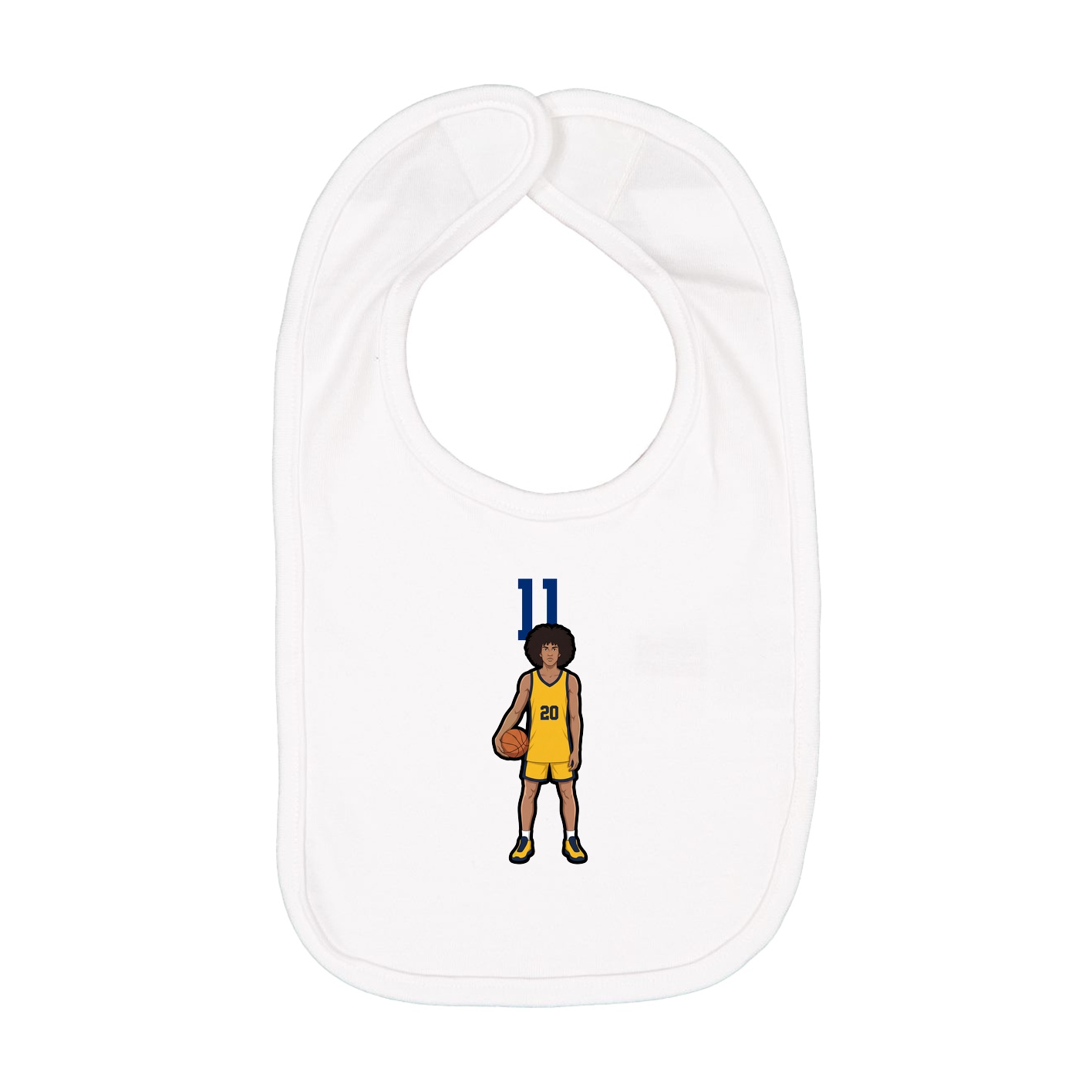 Infant Bib — Number Top in White