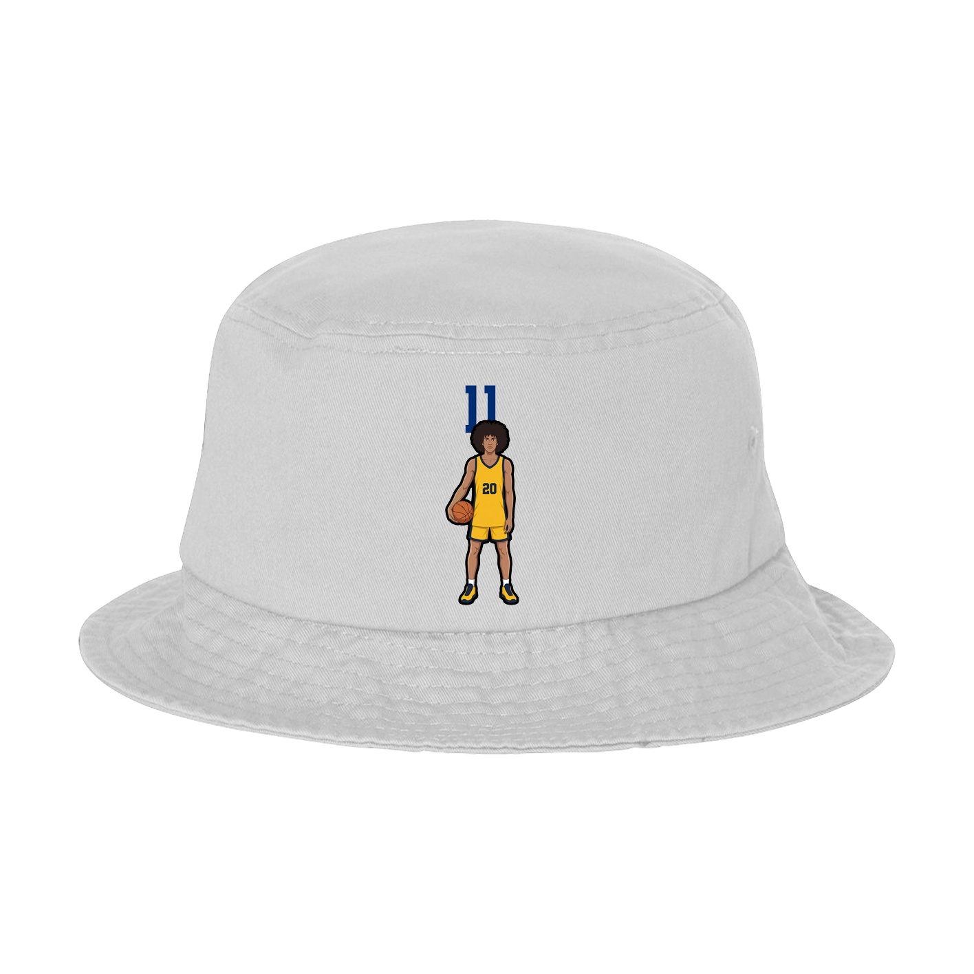 Bucket Cap — Number Top in White