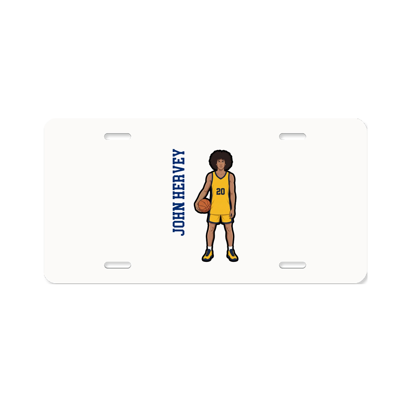 License Plate — Name Vertical in Classic