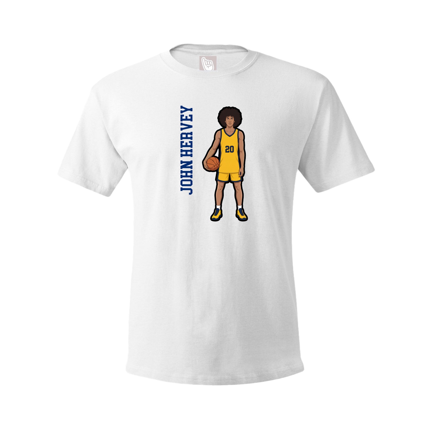 Tee — Name Vertical in White
