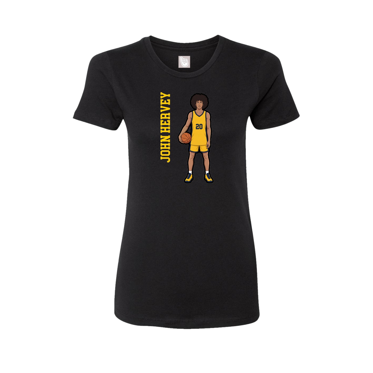 Womens Tee — Name Vertical in Black
