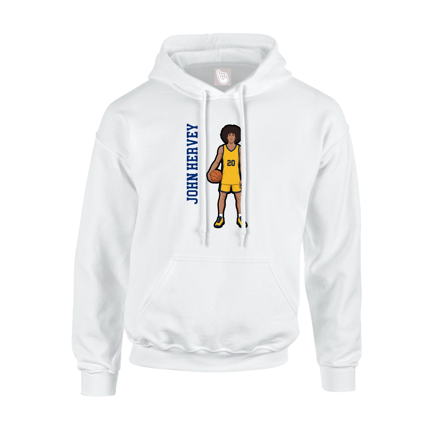 Youth Hoodie — Name Vertical in White
