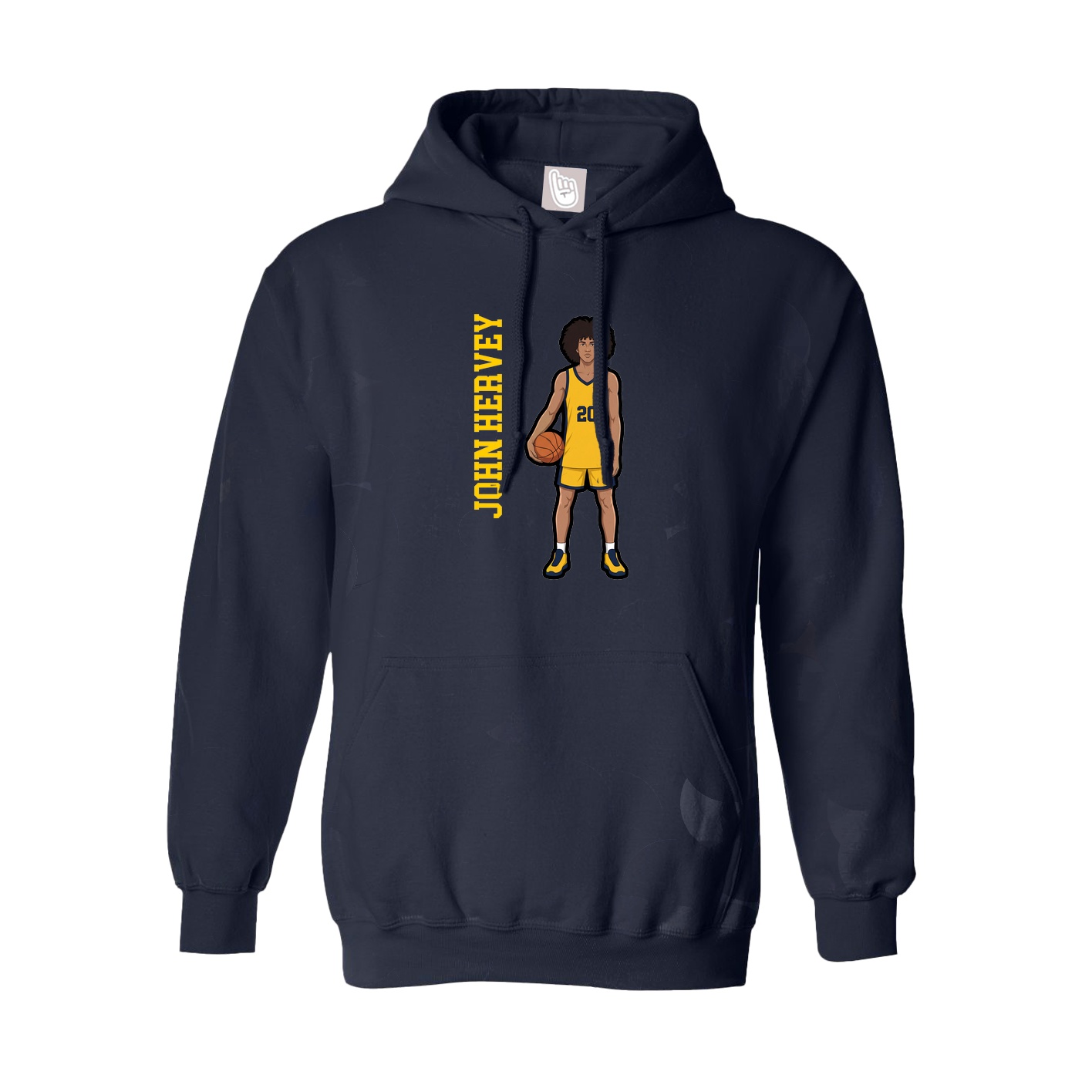 Youth Hoodie — Name Vertical in Navy