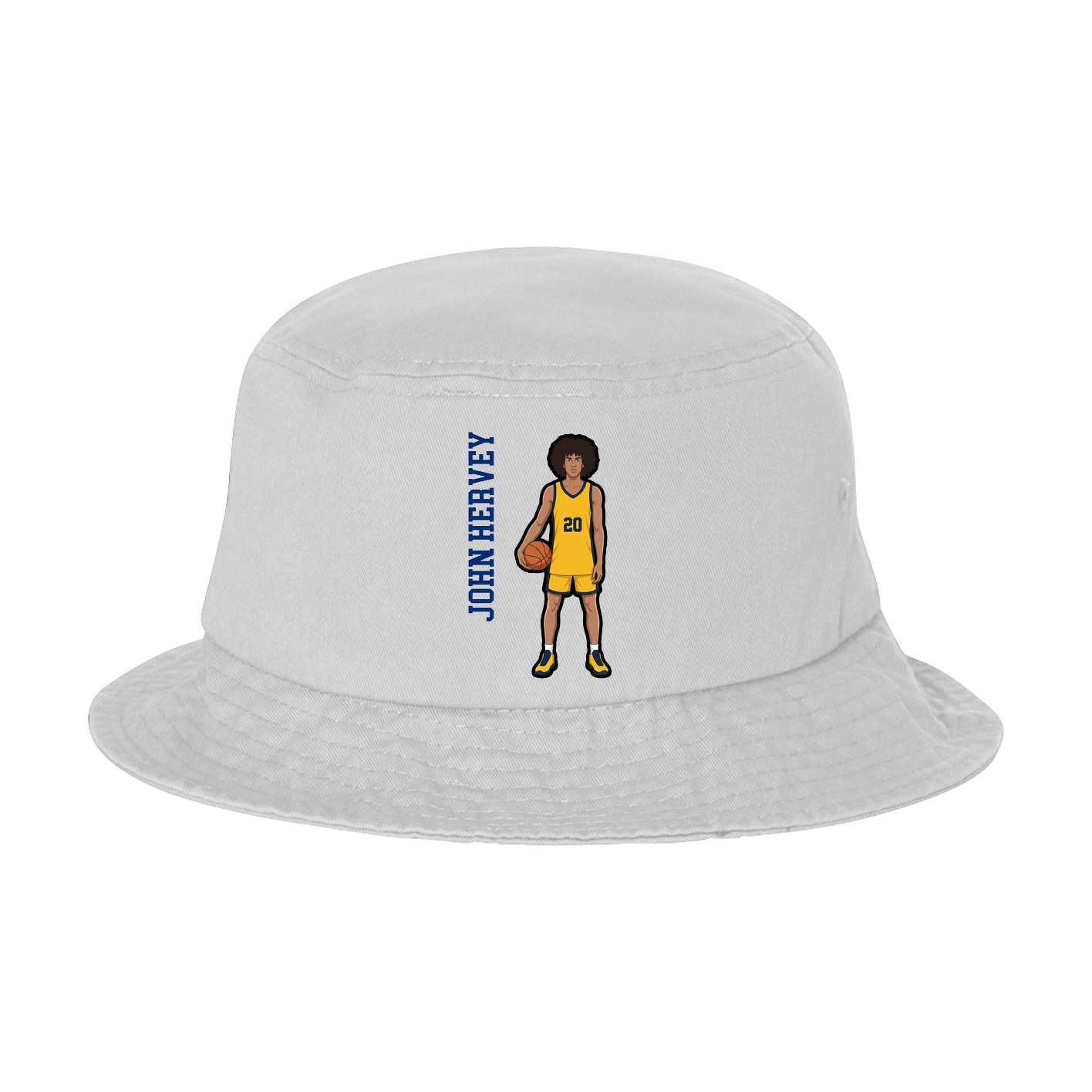 Bucket Cap — Name Vertical in White