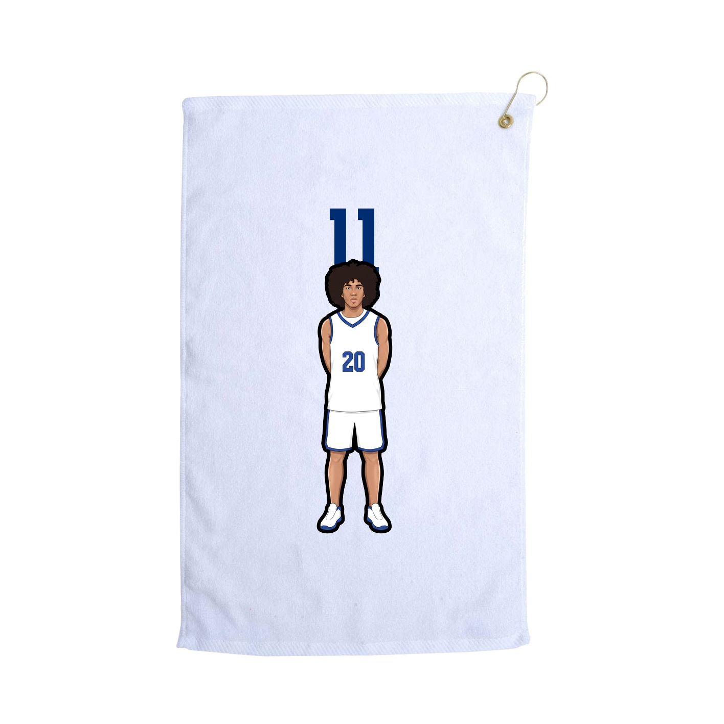 Golf Towel — Number Top in White