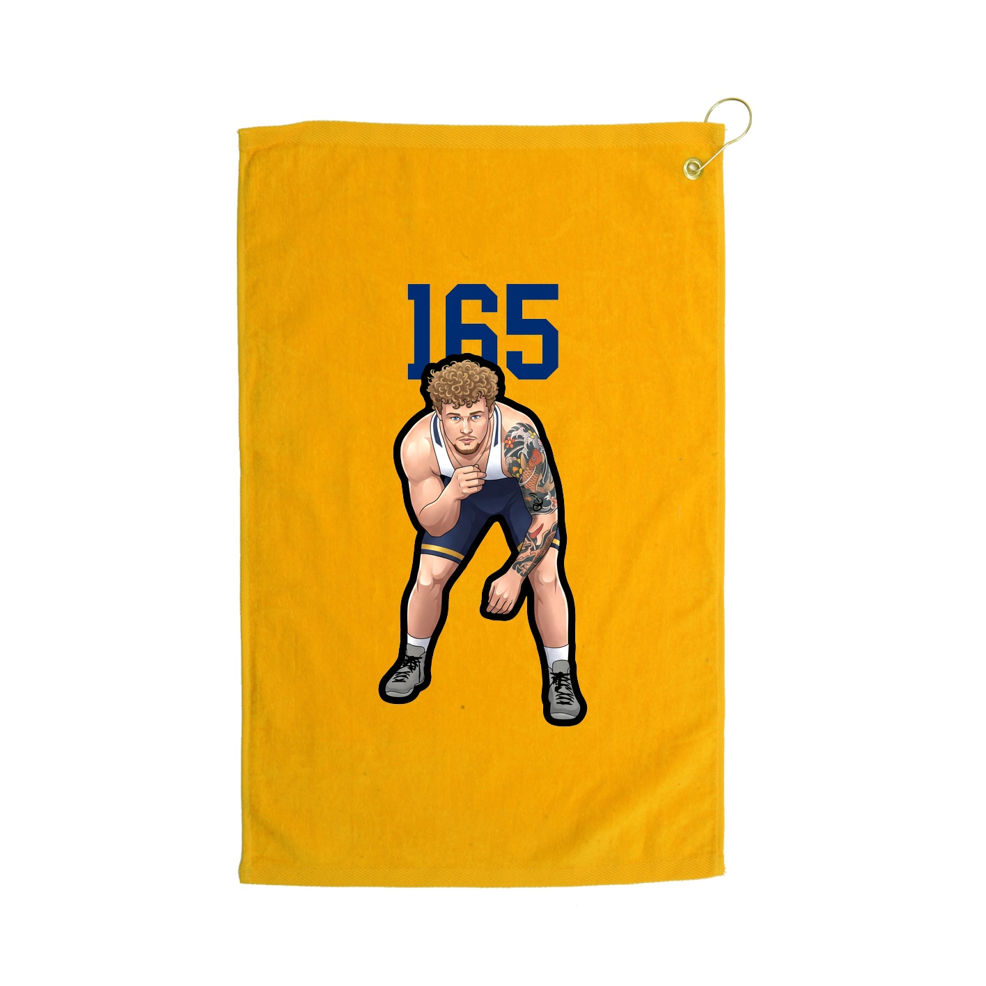 Golf Towel — Number Top in Gold