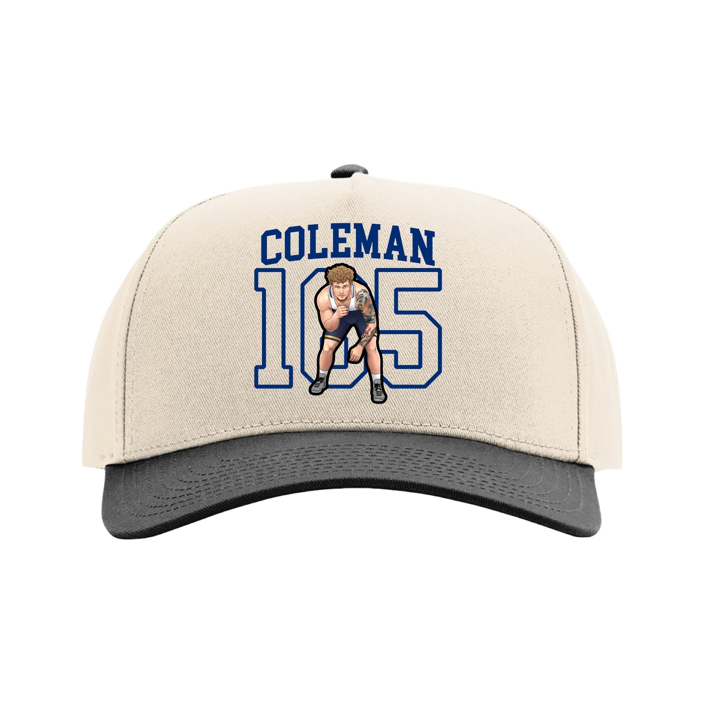 Full Fabric Five-Panel Champ Cap — Shirsey in Cream/Black