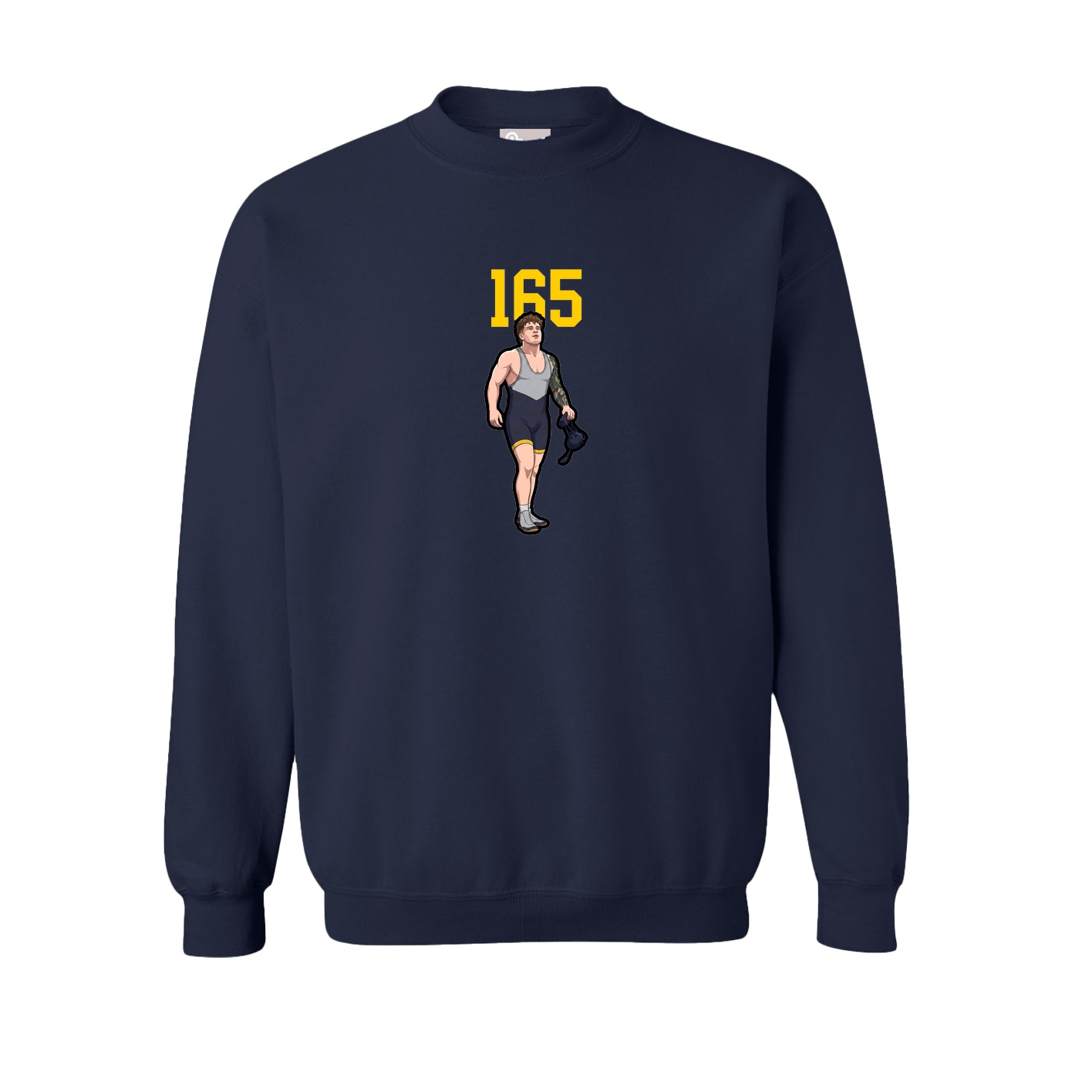 Fleece Crew — Number Top in Navy