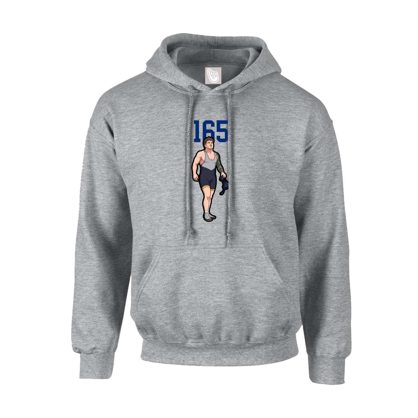 Youth Hoodie — Number Top in Grey