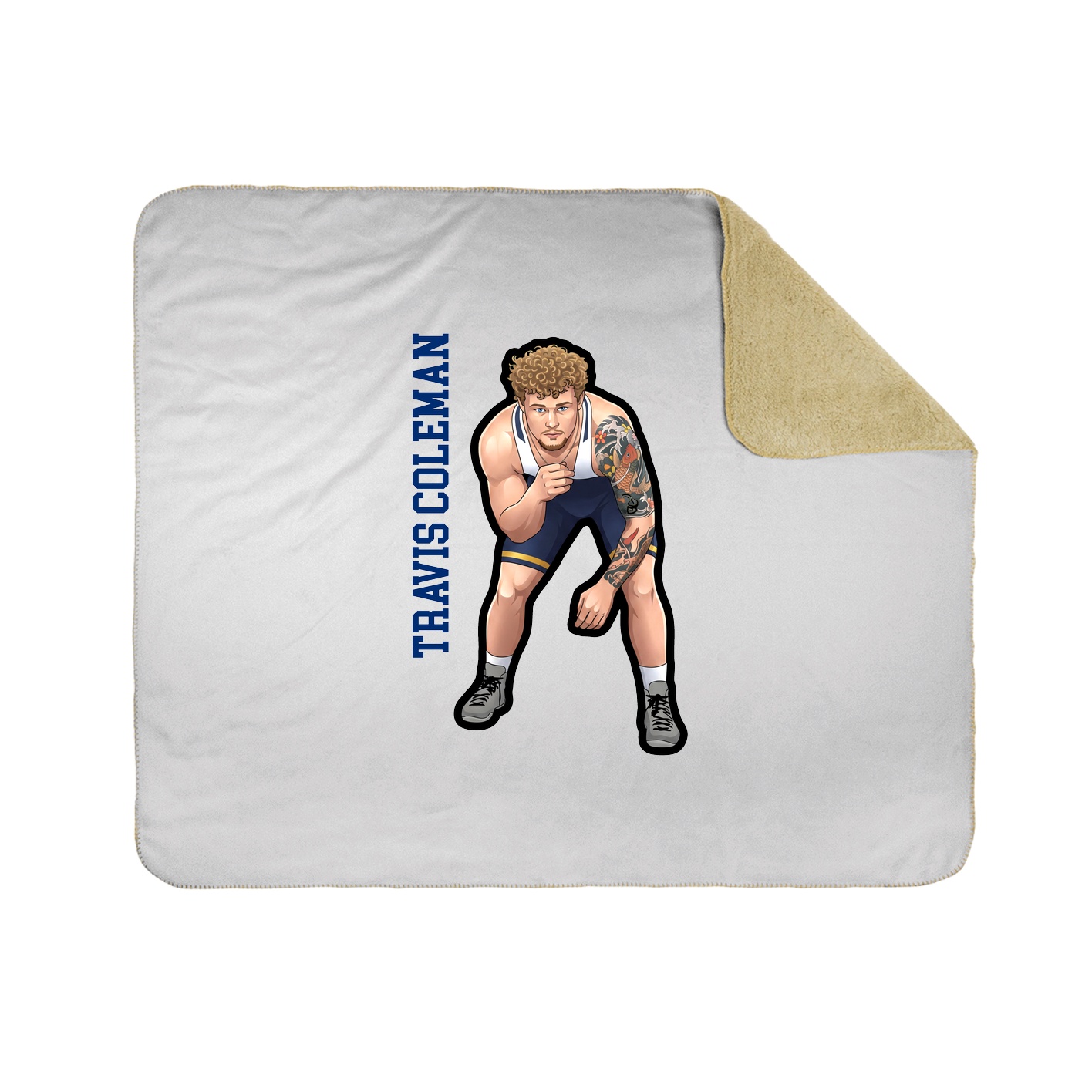 Throw Blanket — Name Vertical in White
