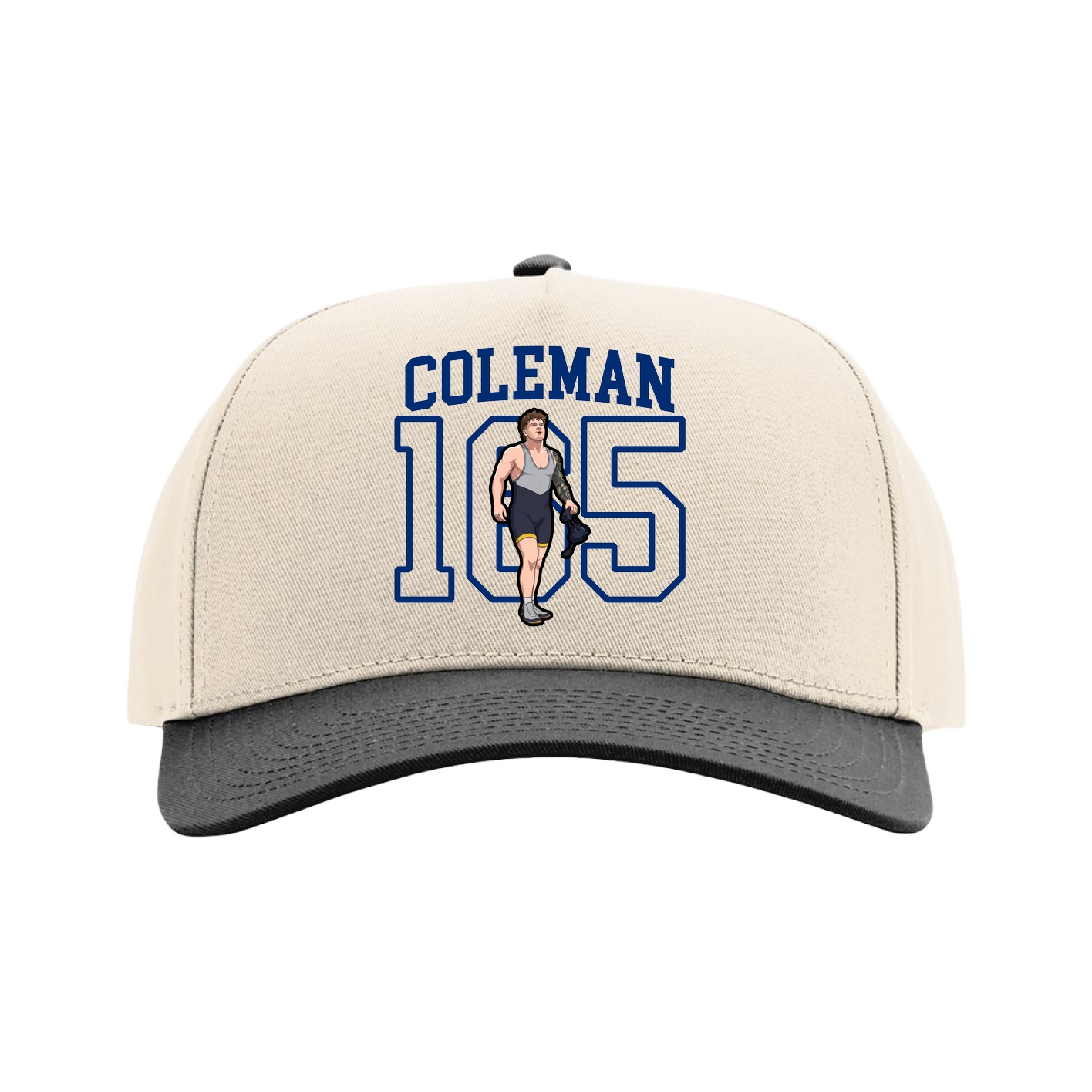 Full Fabric Five-Panel Champ Cap — Shirsey in Cream/Black