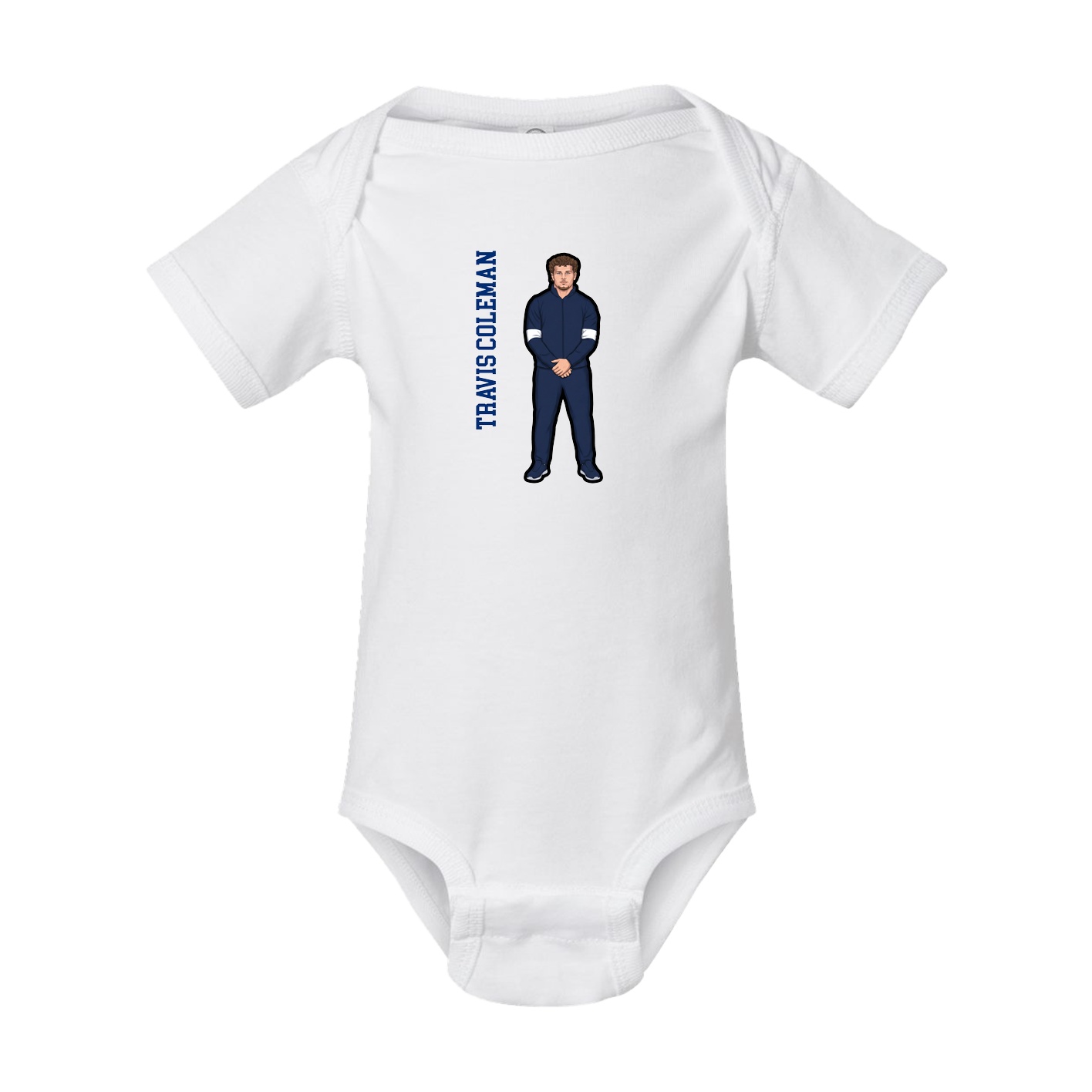 Baby Onesie — Name Vertical in White