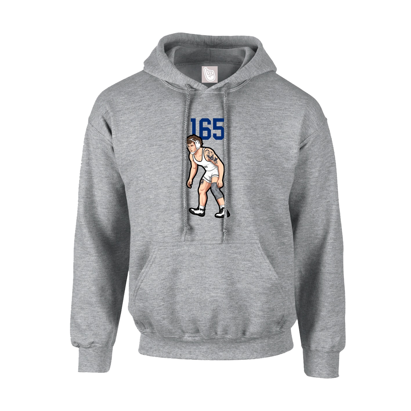 Hoodie — Number Top in Grey