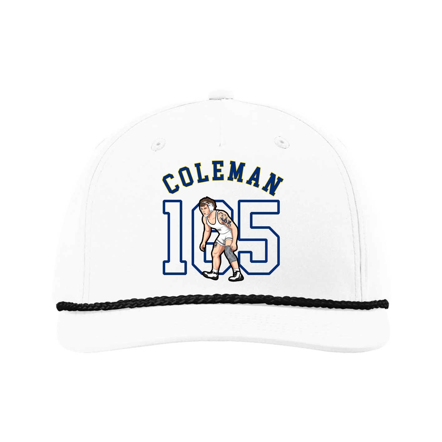 Five-Panel Classic Rope Cap — Shirsey Arch in White