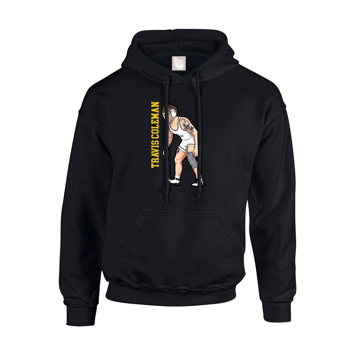 Youth Hoodie — Name Vertical in Black