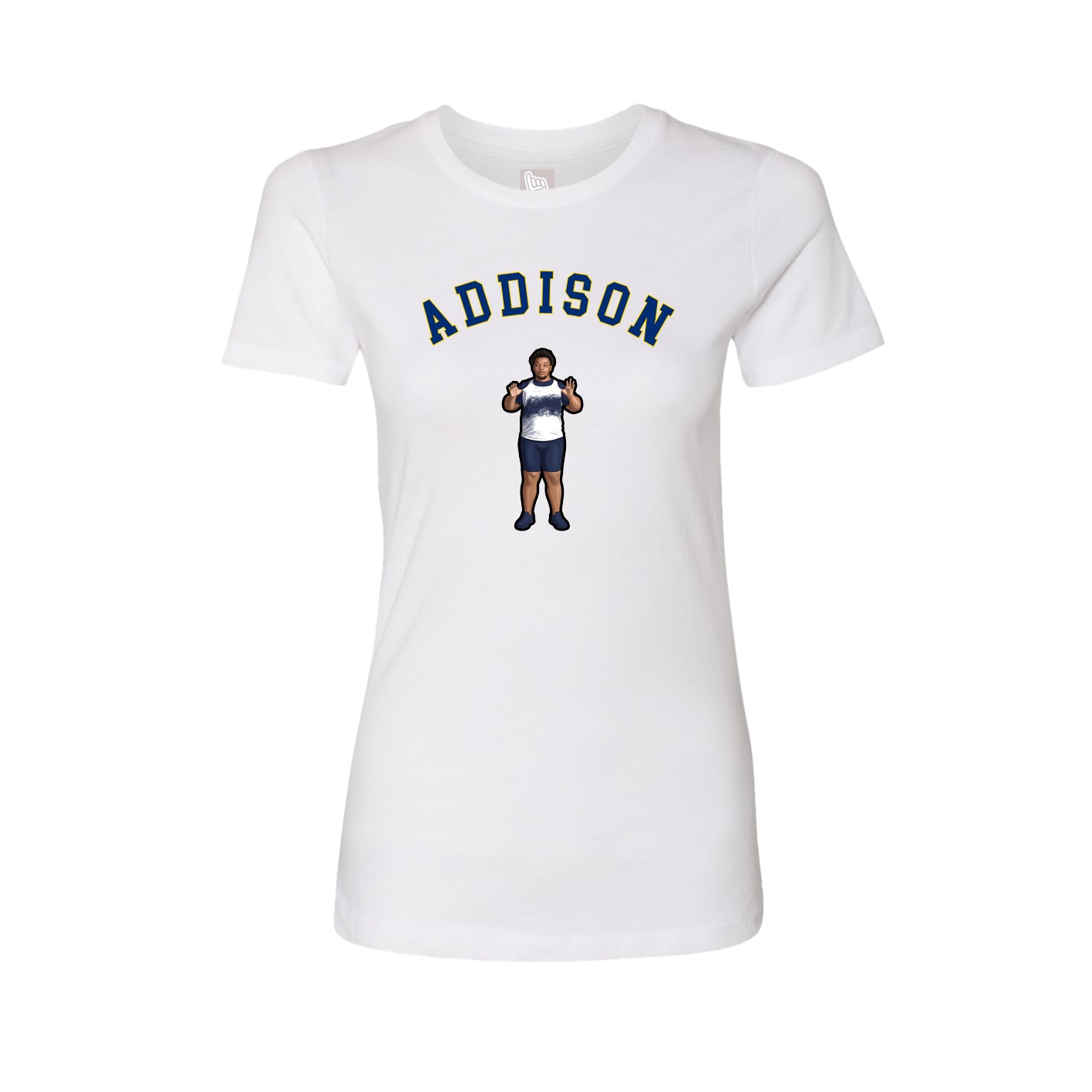 Fitted Women's Tee — Shirsey Arch in White