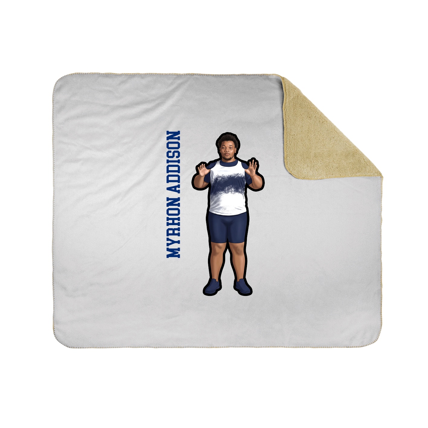 Throw Blanket — Name Vertical in White