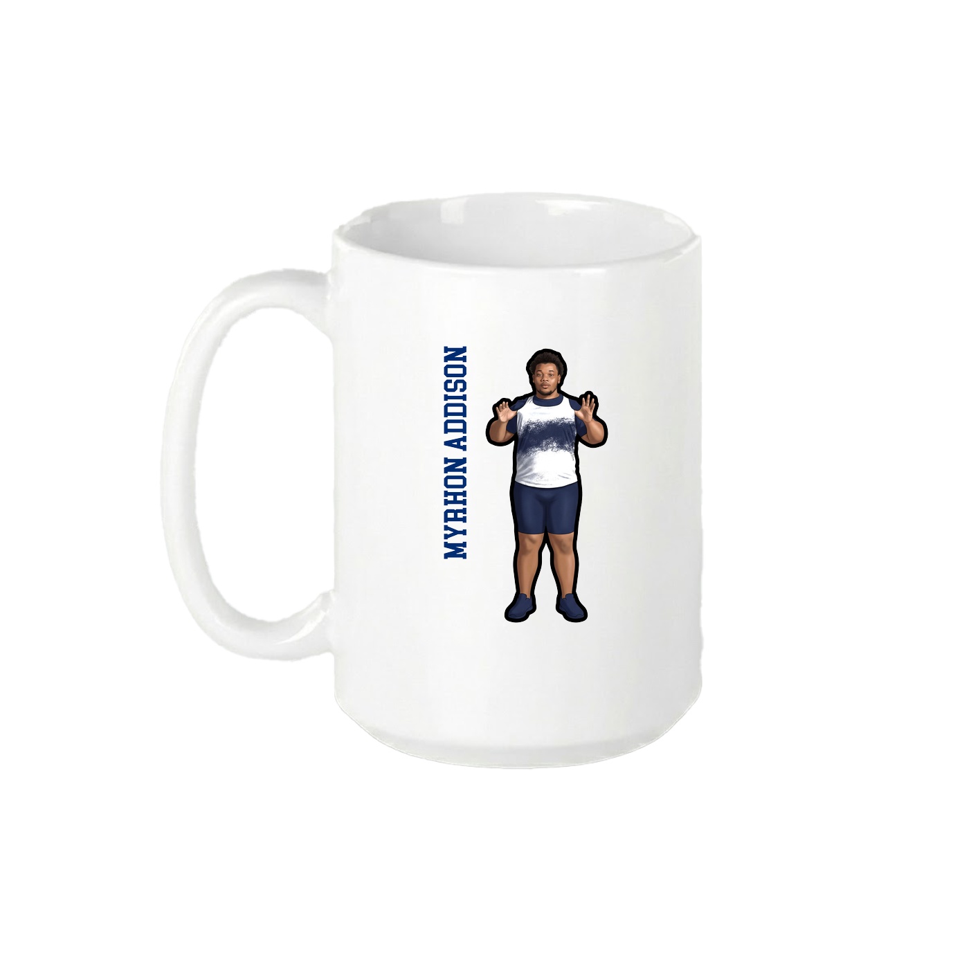 15oz Coffee Mug — Name Vertical in White