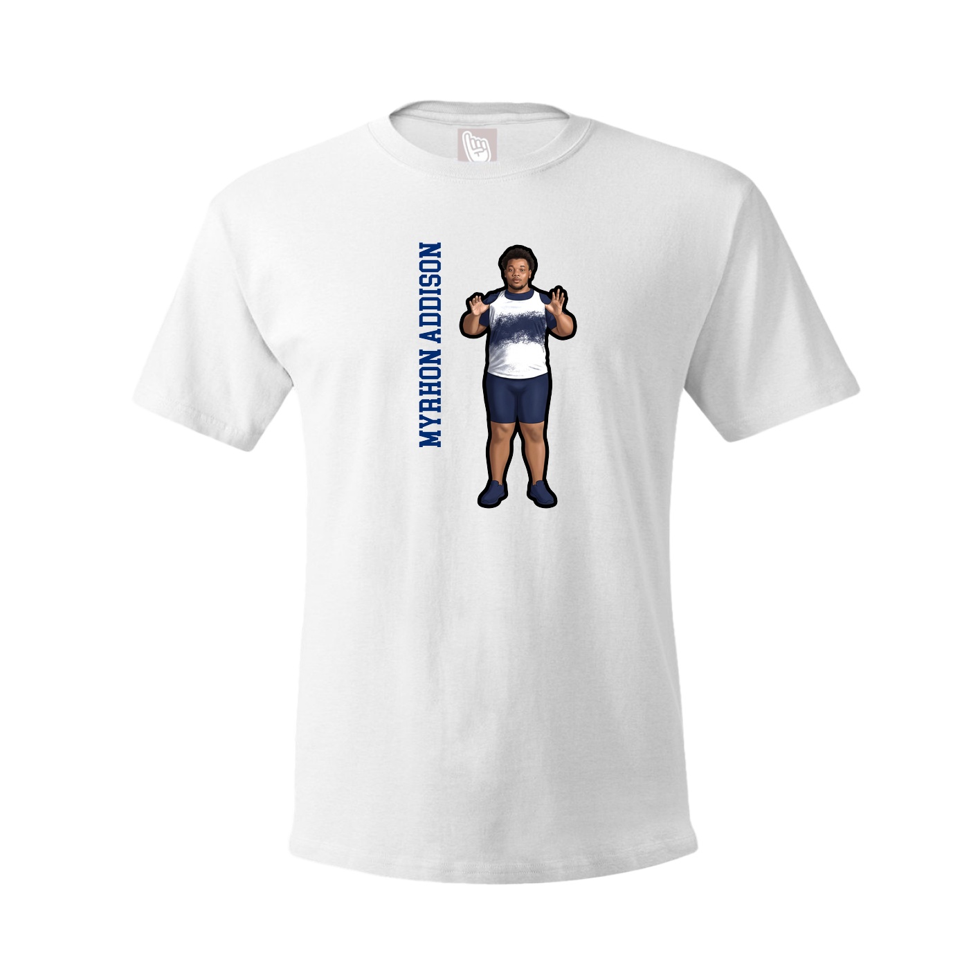 Tee — Name Vertical in White