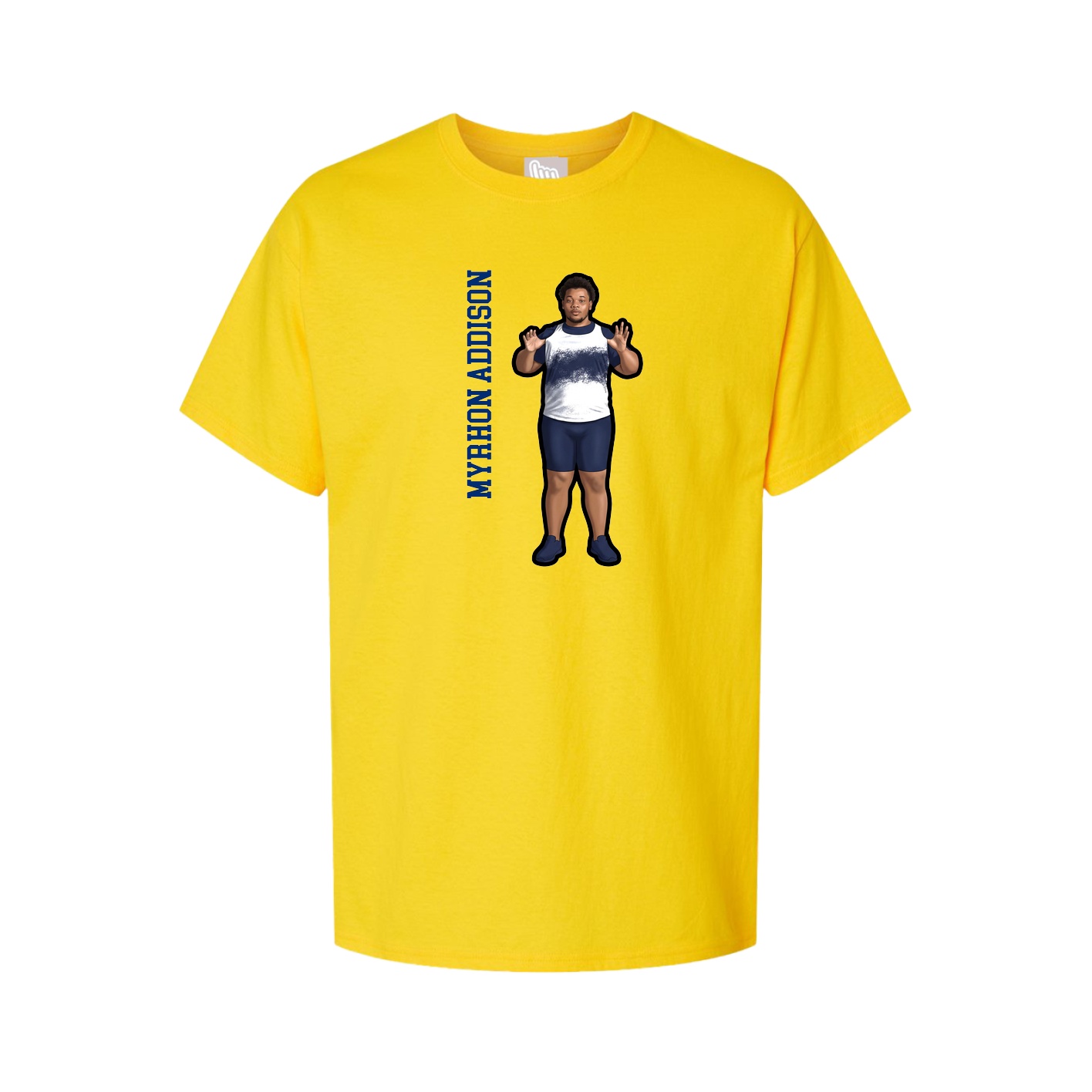 Youth Tee — Name Vertical in Gold
