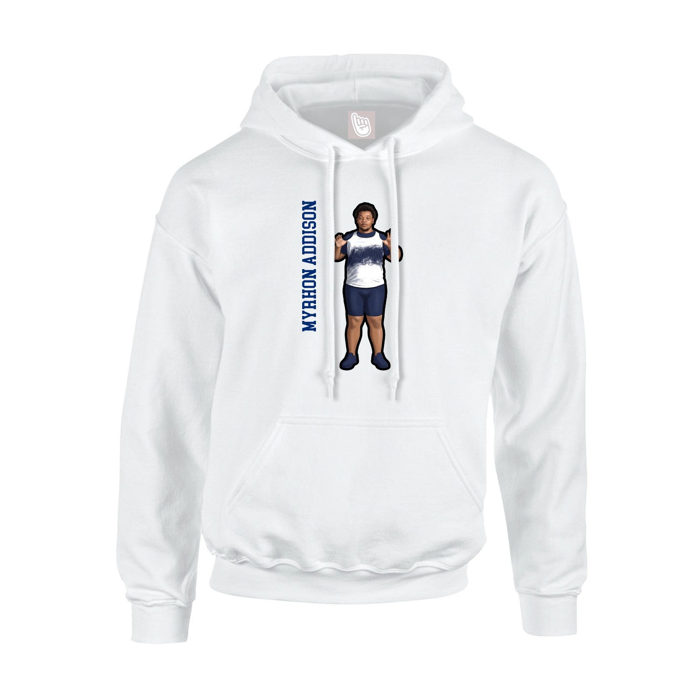 Hoodie — Name Vertical in White