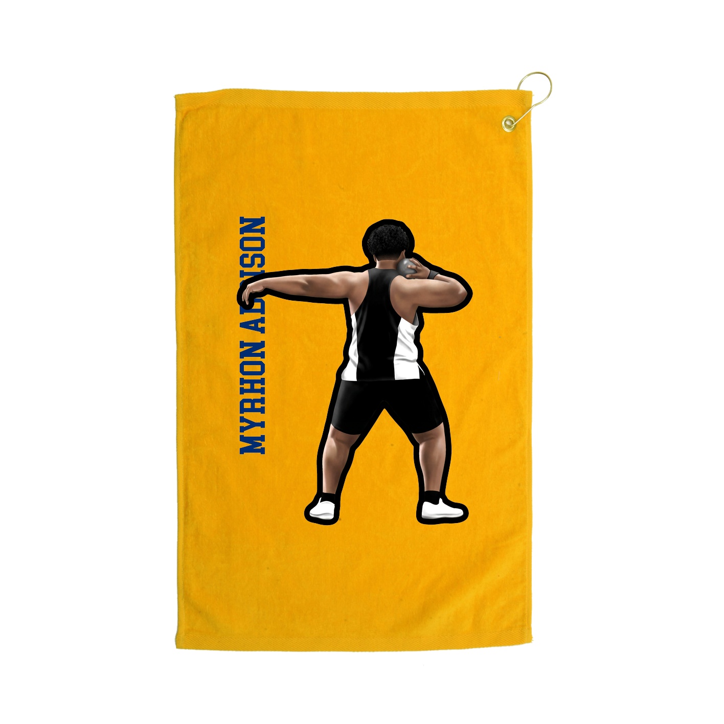Golf Towel — Name Vertical in Gold