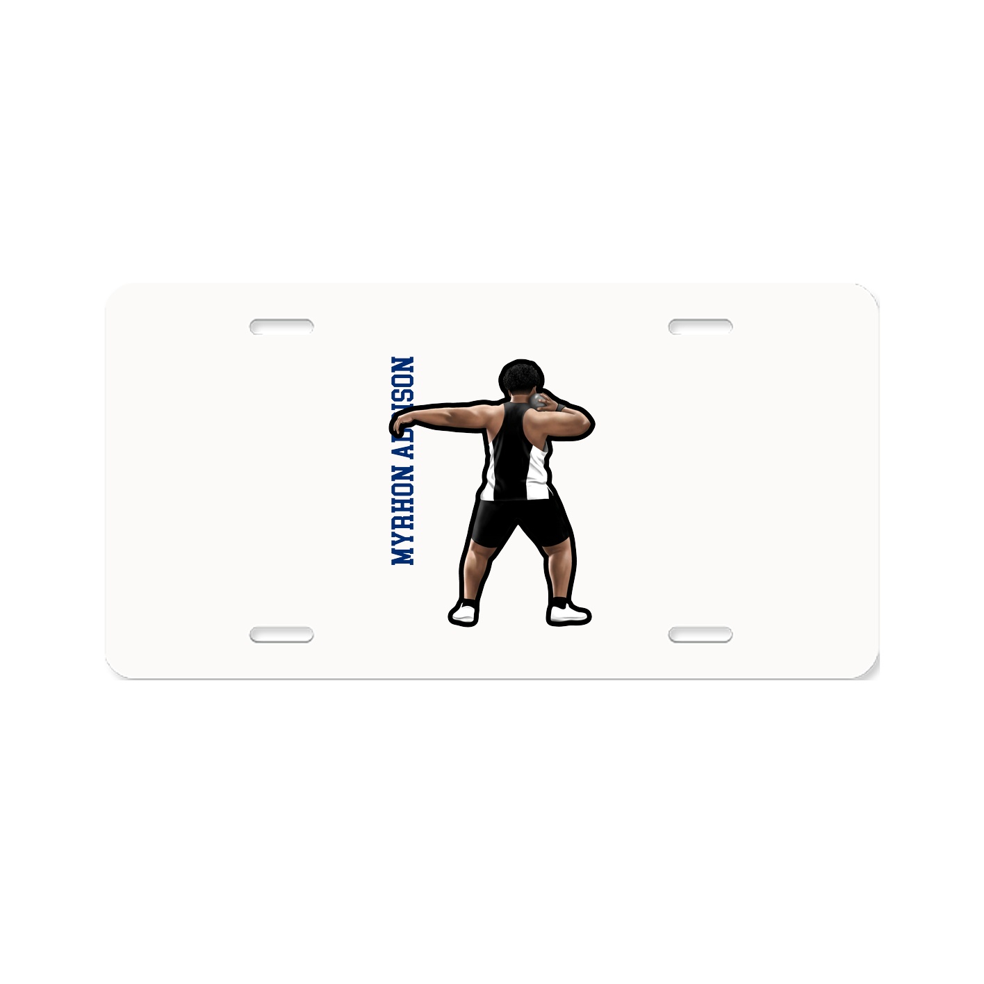 License Plate — Name Vertical in Classic