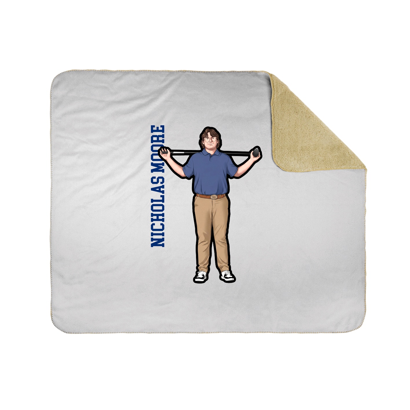 Throw Blanket — Name Vertical in White