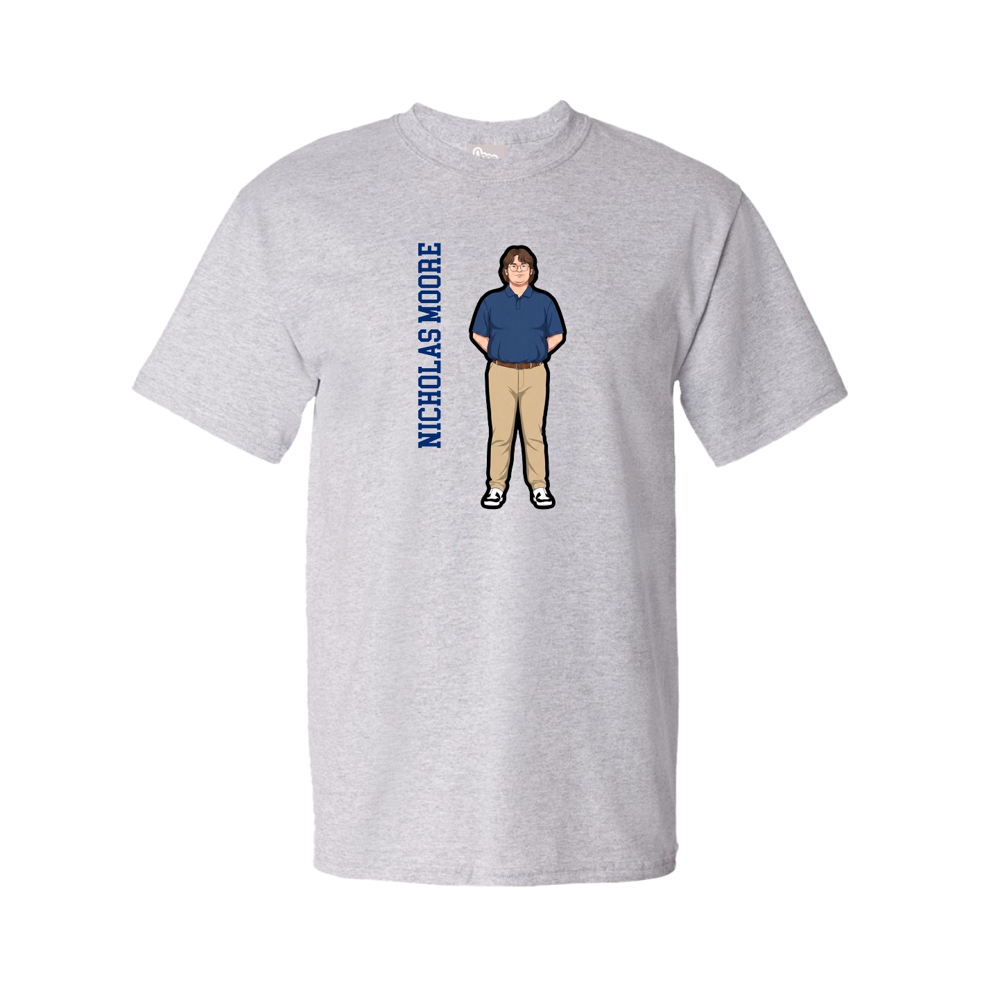 Tee — Name Vertical in Grey
