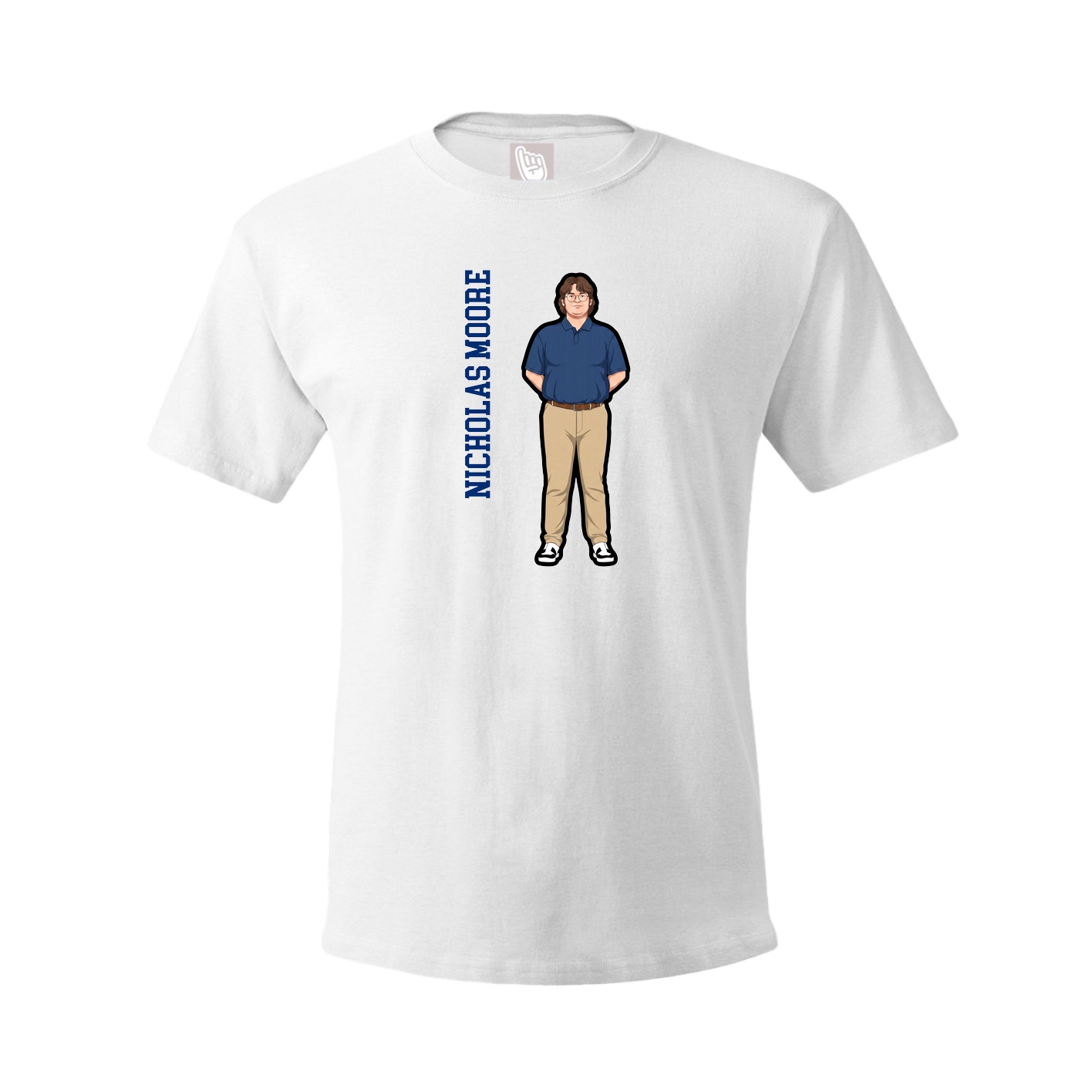 Youth Tee — Name Vertical in White