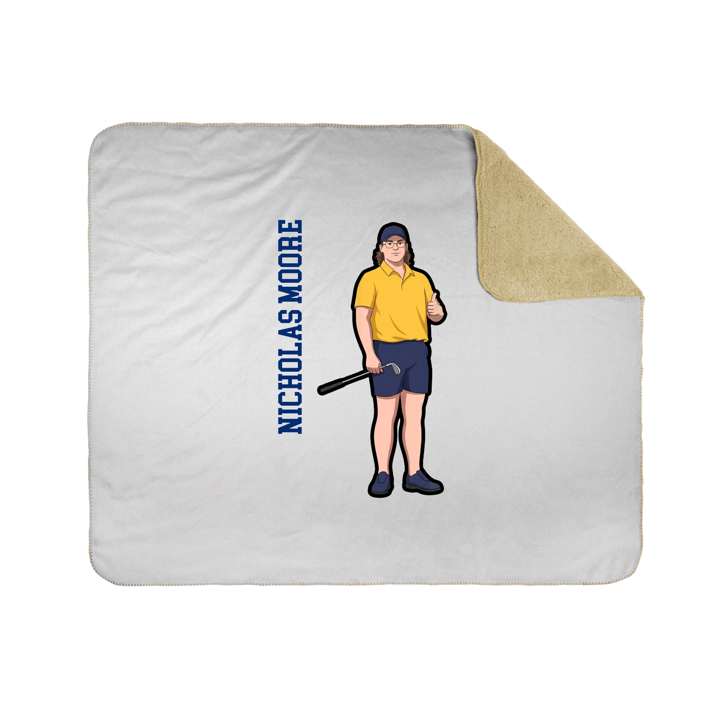Throw Blanket — Name Vertical in White
