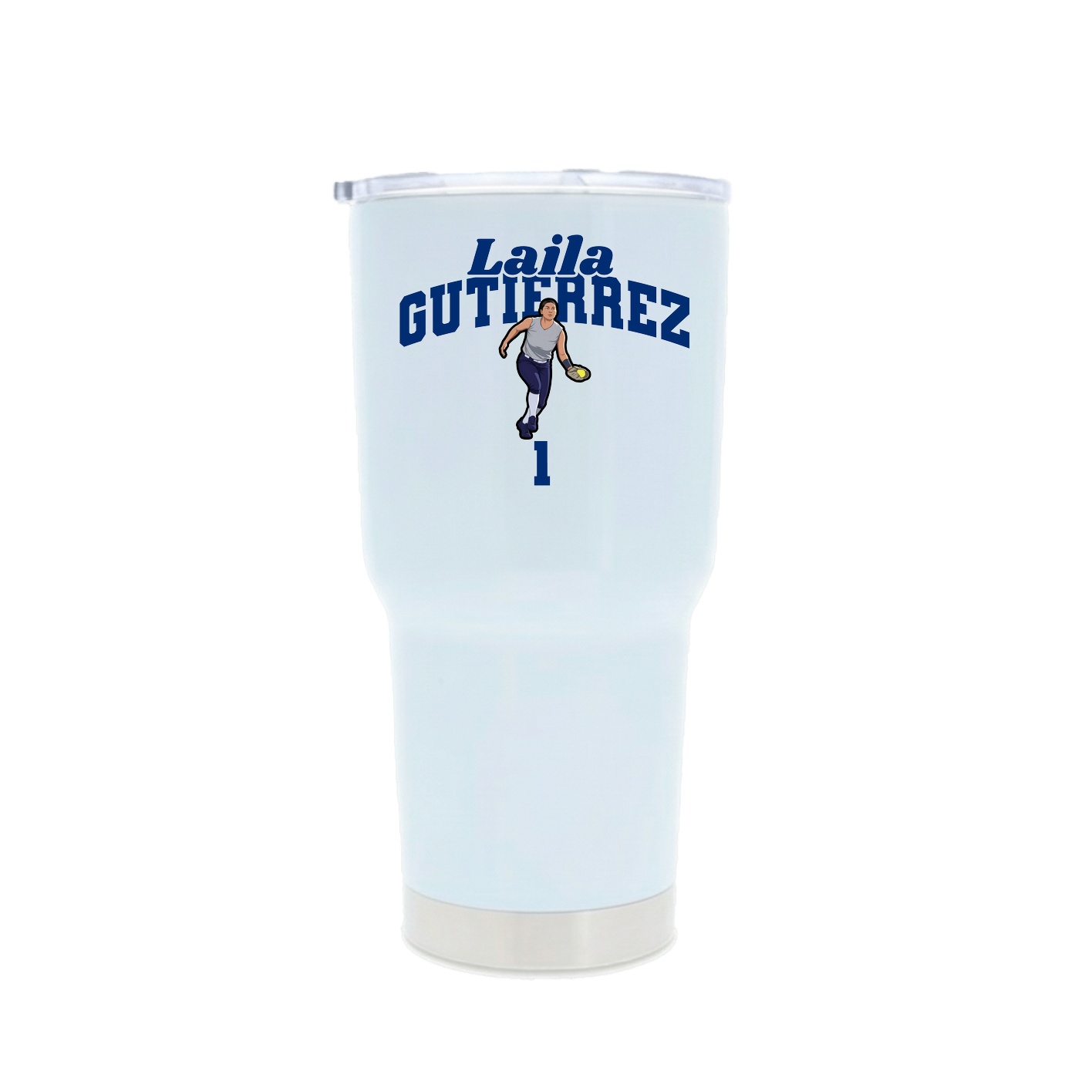 30oz Stainless Steel Tumbler — Signature Arch in White