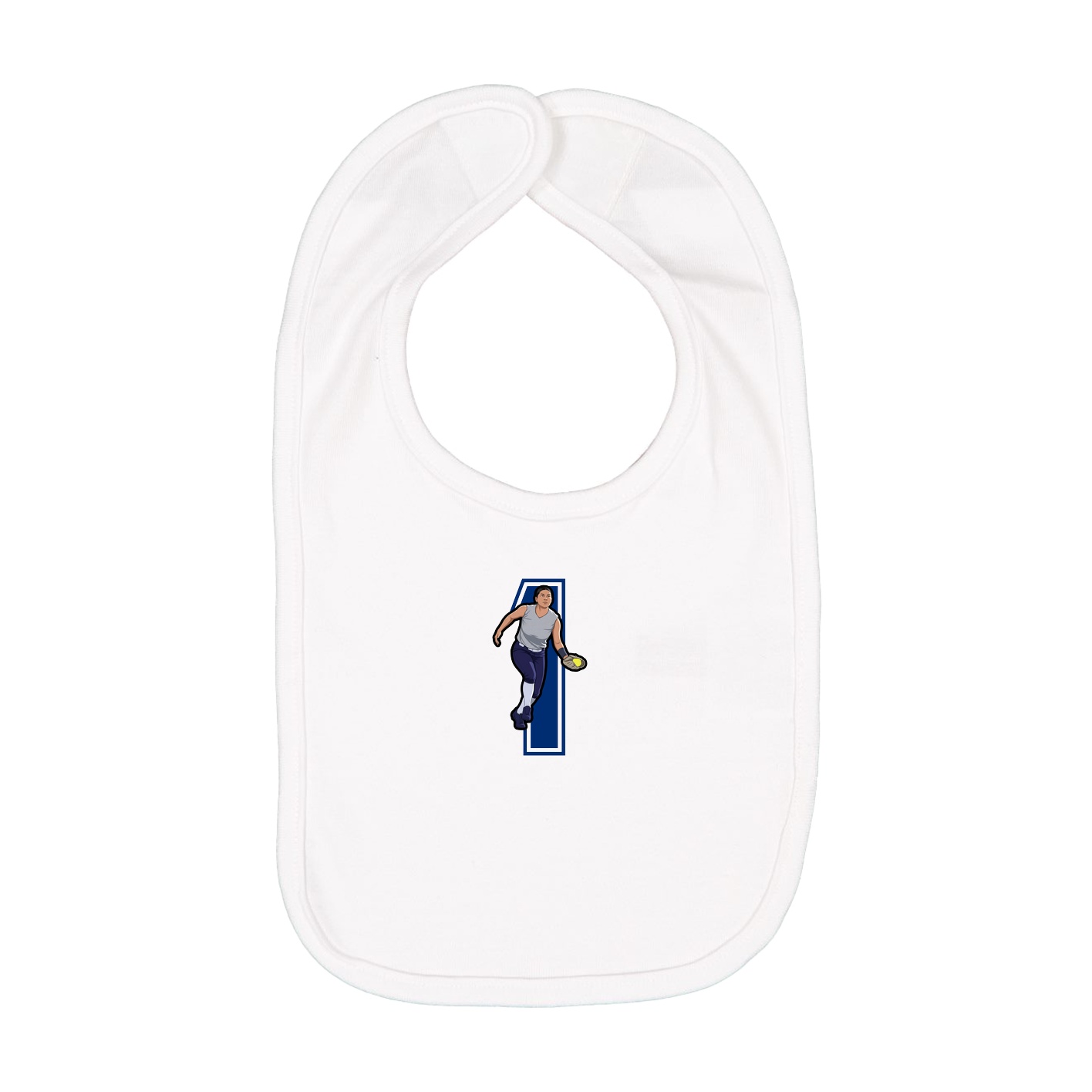 Infant Bib — Number in White