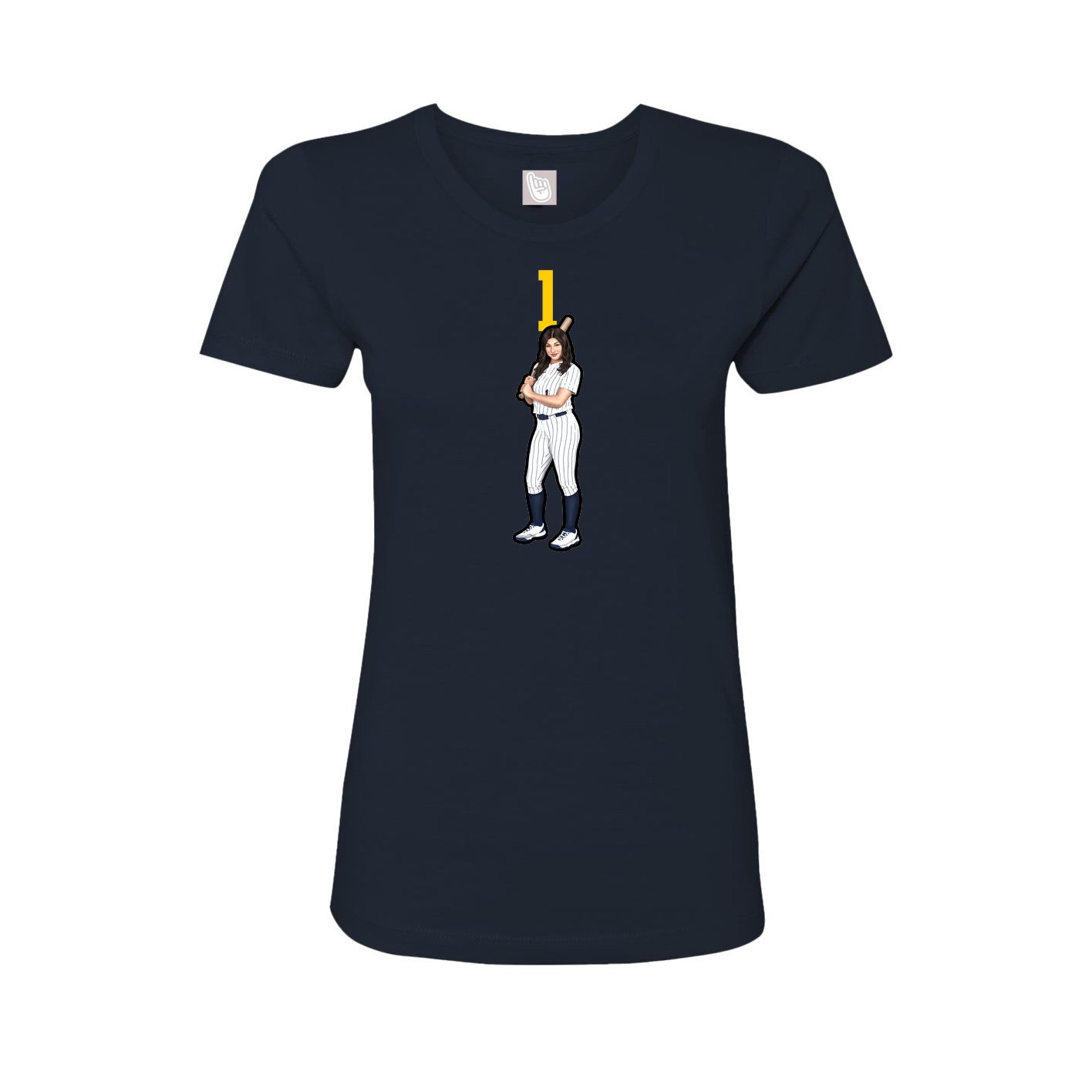 Womens Tee — Number Top in Navy