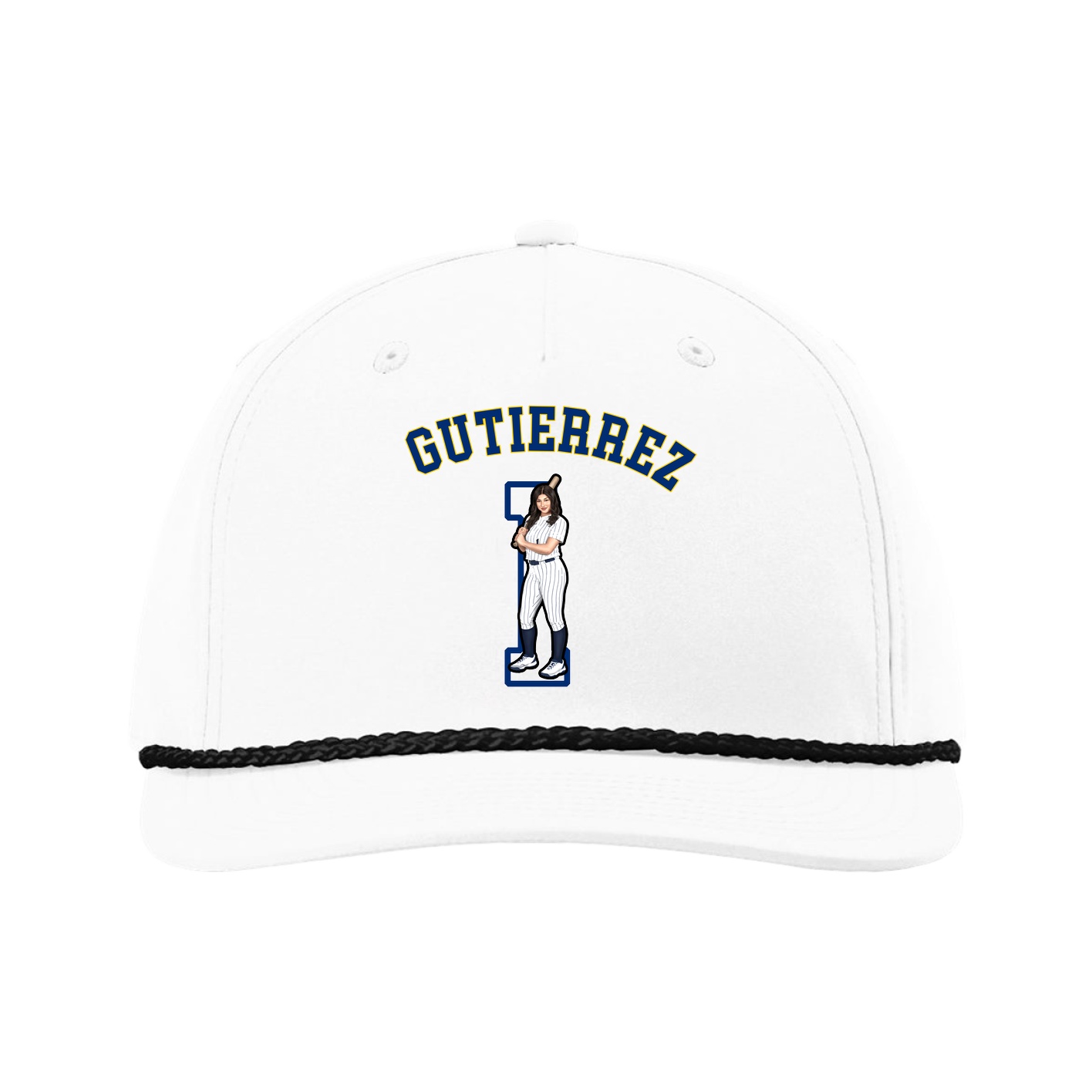 Five-Panel Classic Rope Cap — Shirsey Arch in White